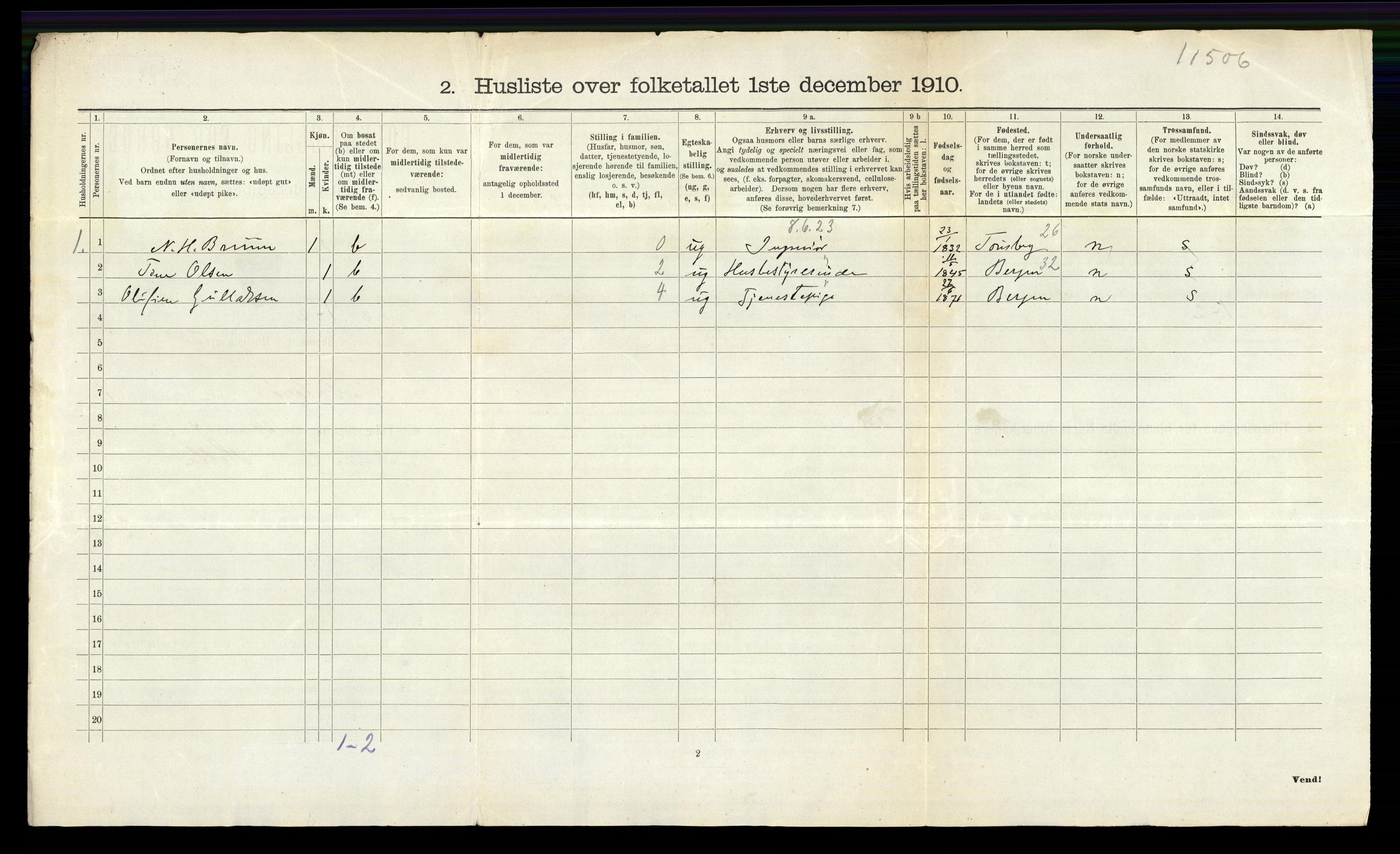 RA, 1910 census for Nøtterøy, 1910, p. 673