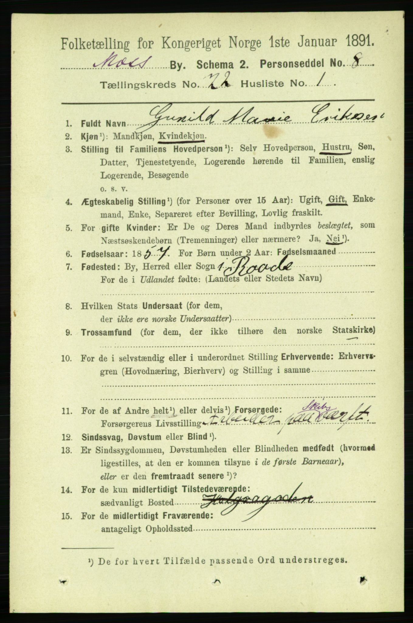 RA, 1891 census for 0104 Moss, 1891, p. 9422