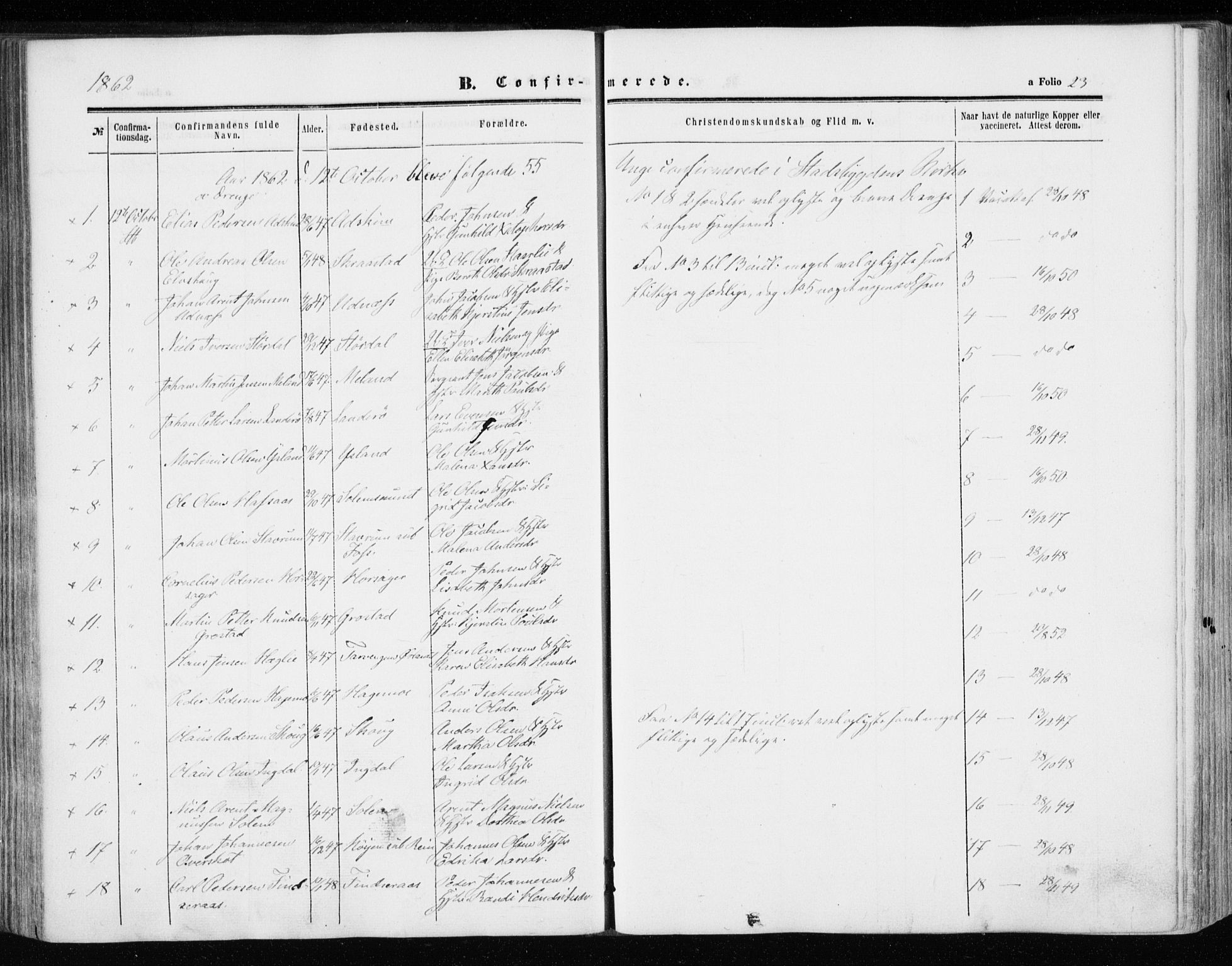 Ministerialprotokoller, klokkerbøker og fødselsregistre - Sør-Trøndelag, SAT/A-1456/646/L0612: Parish register (official) no. 646A10, 1858-1869, p. 23