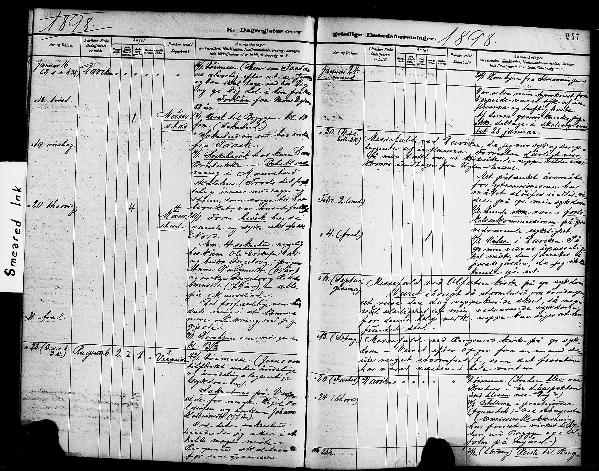 Davik sokneprestembete, SAB/A-79701/H/Haa/Haab/L0001: Parish register (official) no. B 1, 1882-1900, p. 247