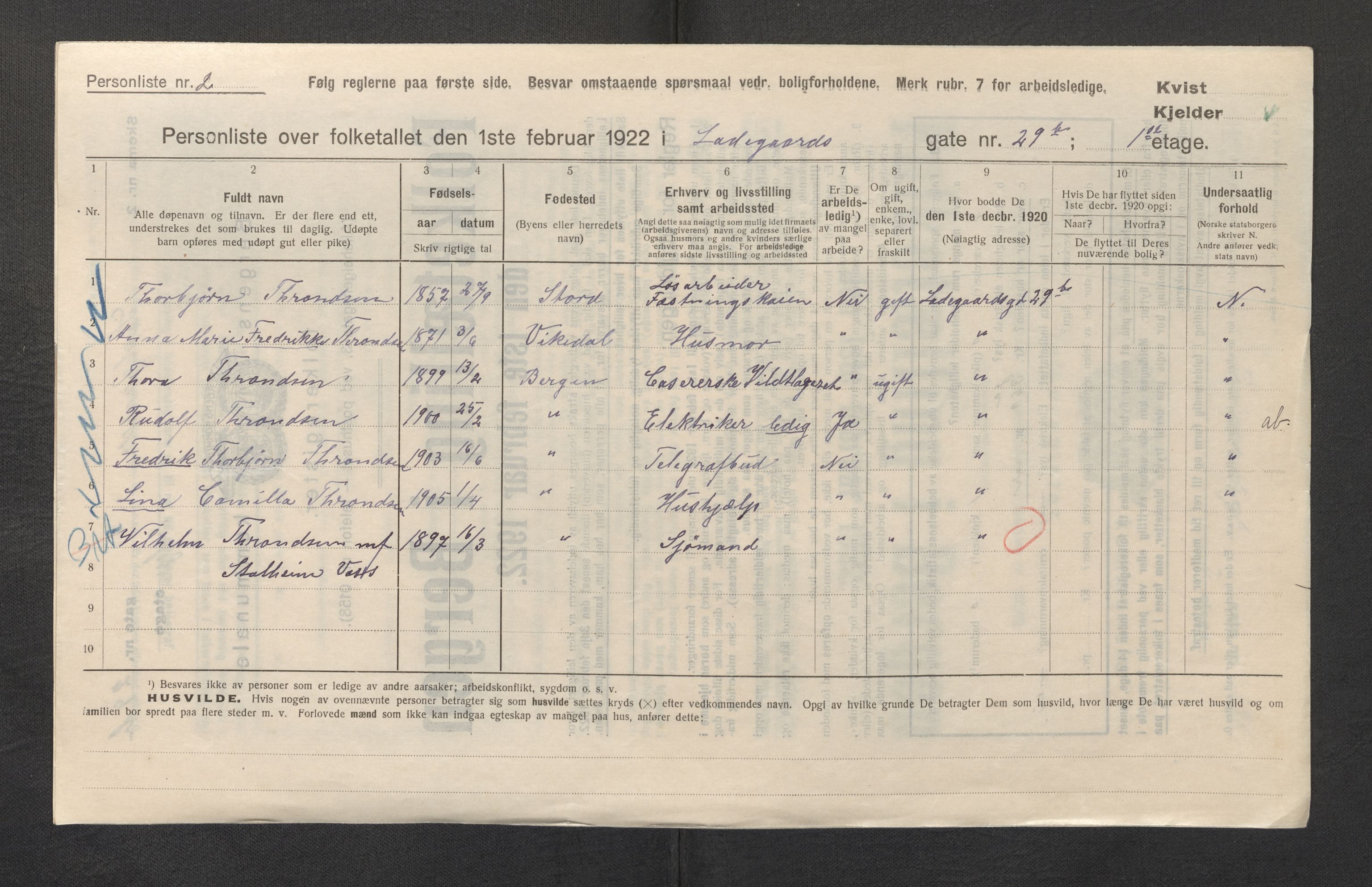 SAB, Municipal Census 1922 for Bergen, 1922, p. 21553