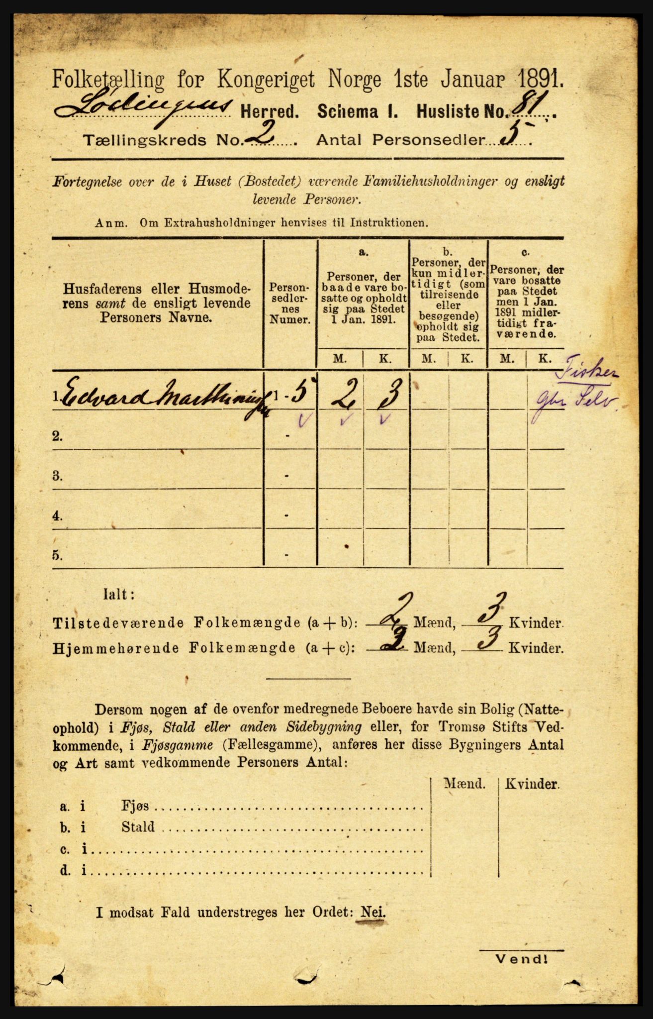 RA, 1891 census for 1851 Lødingen, 1891, p. 727