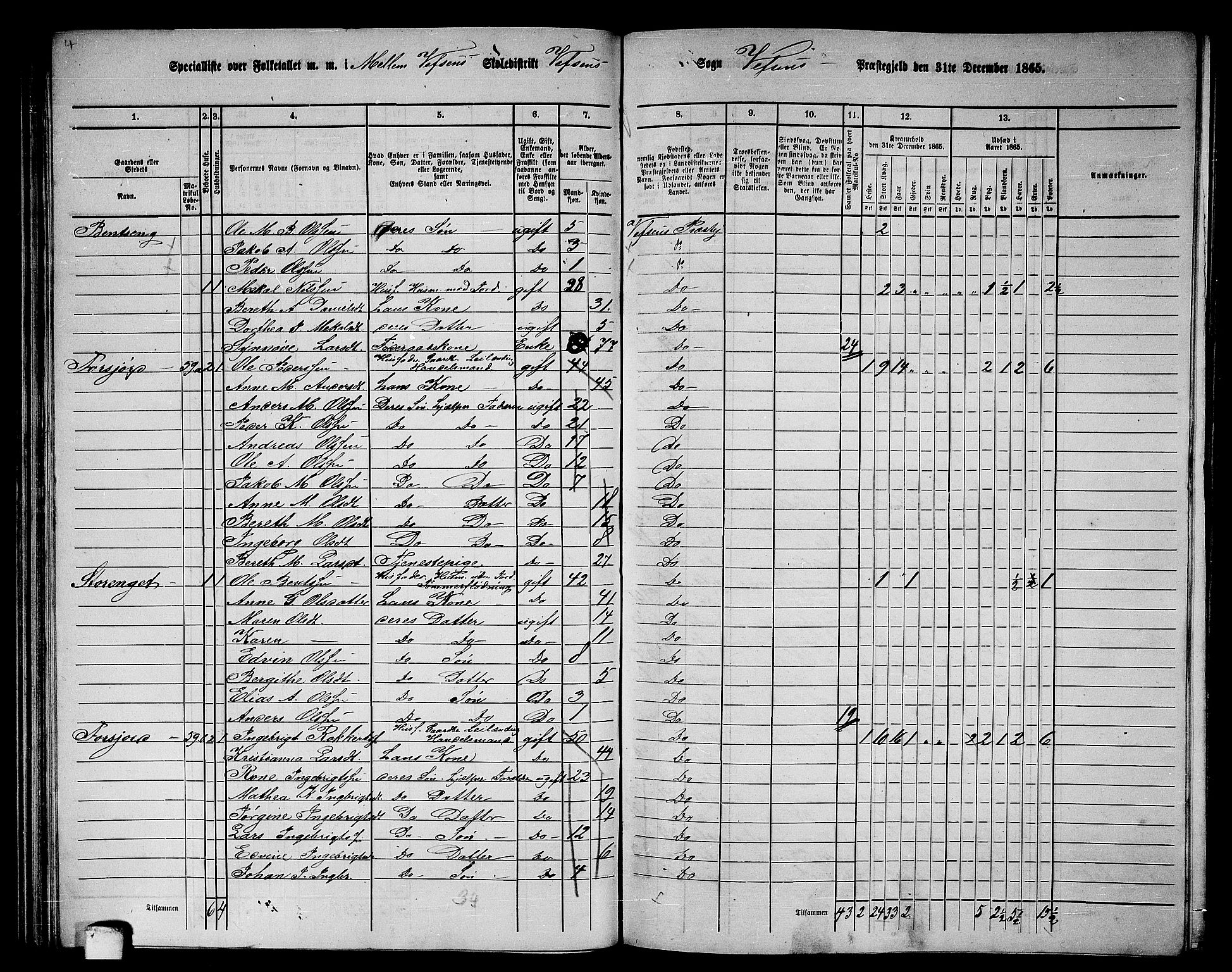 RA, 1865 census for Vefsn, 1865, p. 88