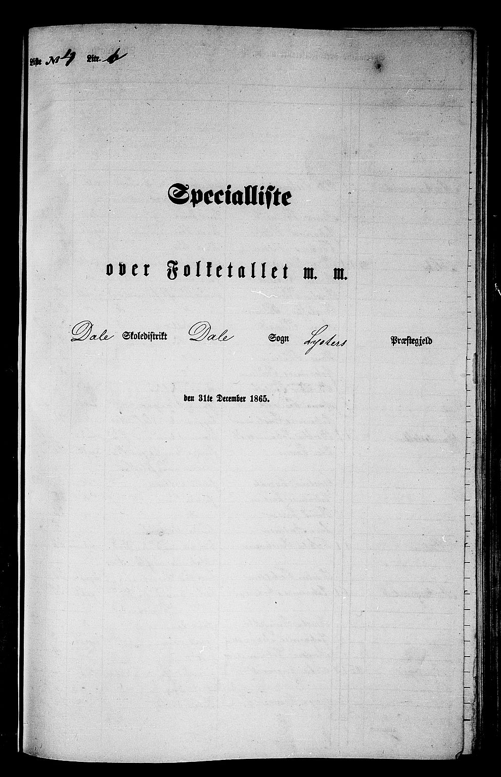 RA, 1865 census for Luster, 1865, p. 89