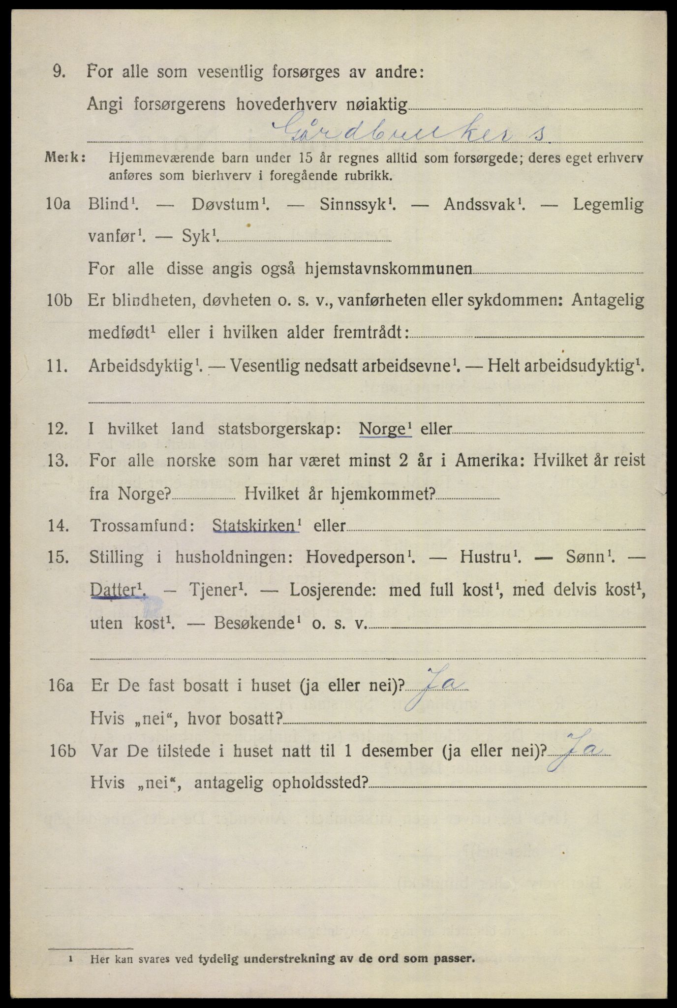 SAKO, 1920 census for Gol, 1920, p. 2179