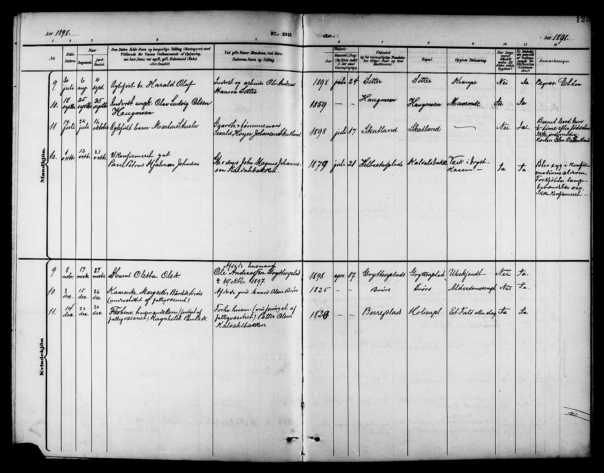 Ministerialprotokoller, klokkerbøker og fødselsregistre - Nord-Trøndelag, SAT/A-1458/742/L0412: Parish register (copy) no. 742C03, 1898-1910, p. 125