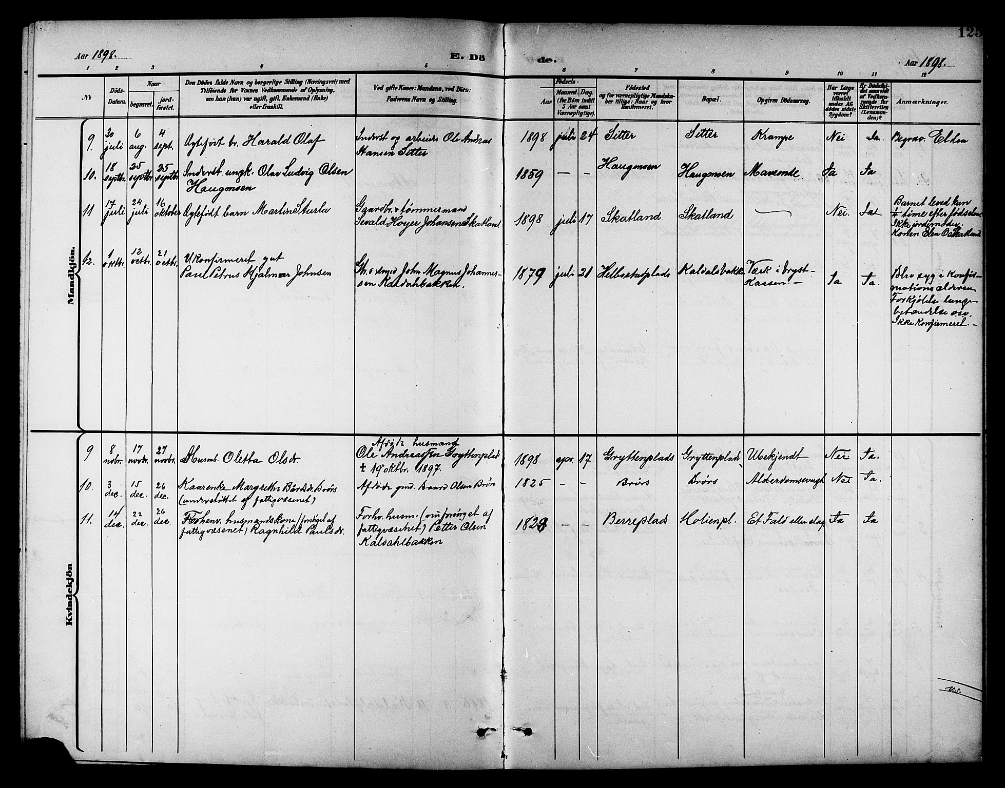 Ministerialprotokoller, klokkerbøker og fødselsregistre - Nord-Trøndelag, AV/SAT-A-1458/742/L0412: Parish register (copy) no. 742C03, 1898-1910, p. 125