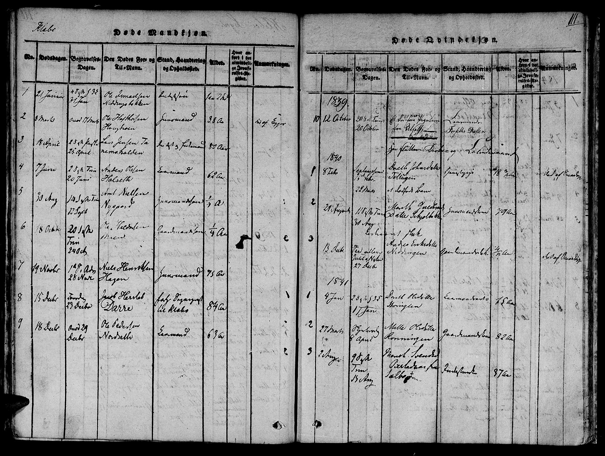 Ministerialprotokoller, klokkerbøker og fødselsregistre - Sør-Trøndelag, SAT/A-1456/618/L0439: Parish register (official) no. 618A04 /1, 1816-1843, p. 111