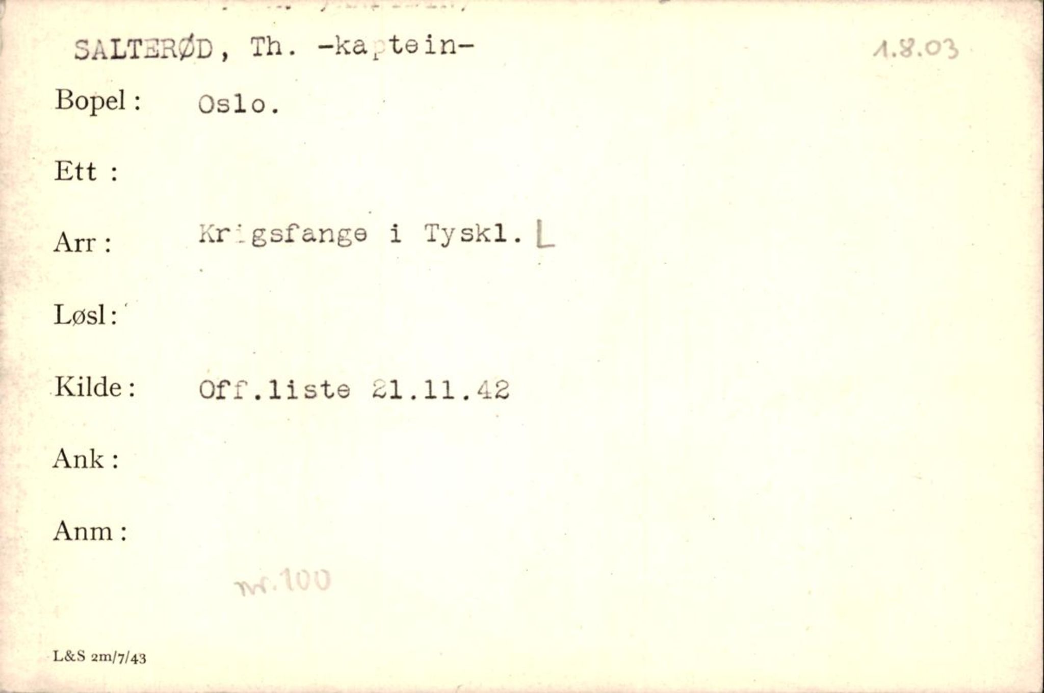 Forsvaret, Forsvarets krigshistoriske avdeling, RA/RAFA-2017/Y/Yf/L0200: II-C-11-2102  -  Norske krigsfanger i Tyskland, 1940-1945, p. 888