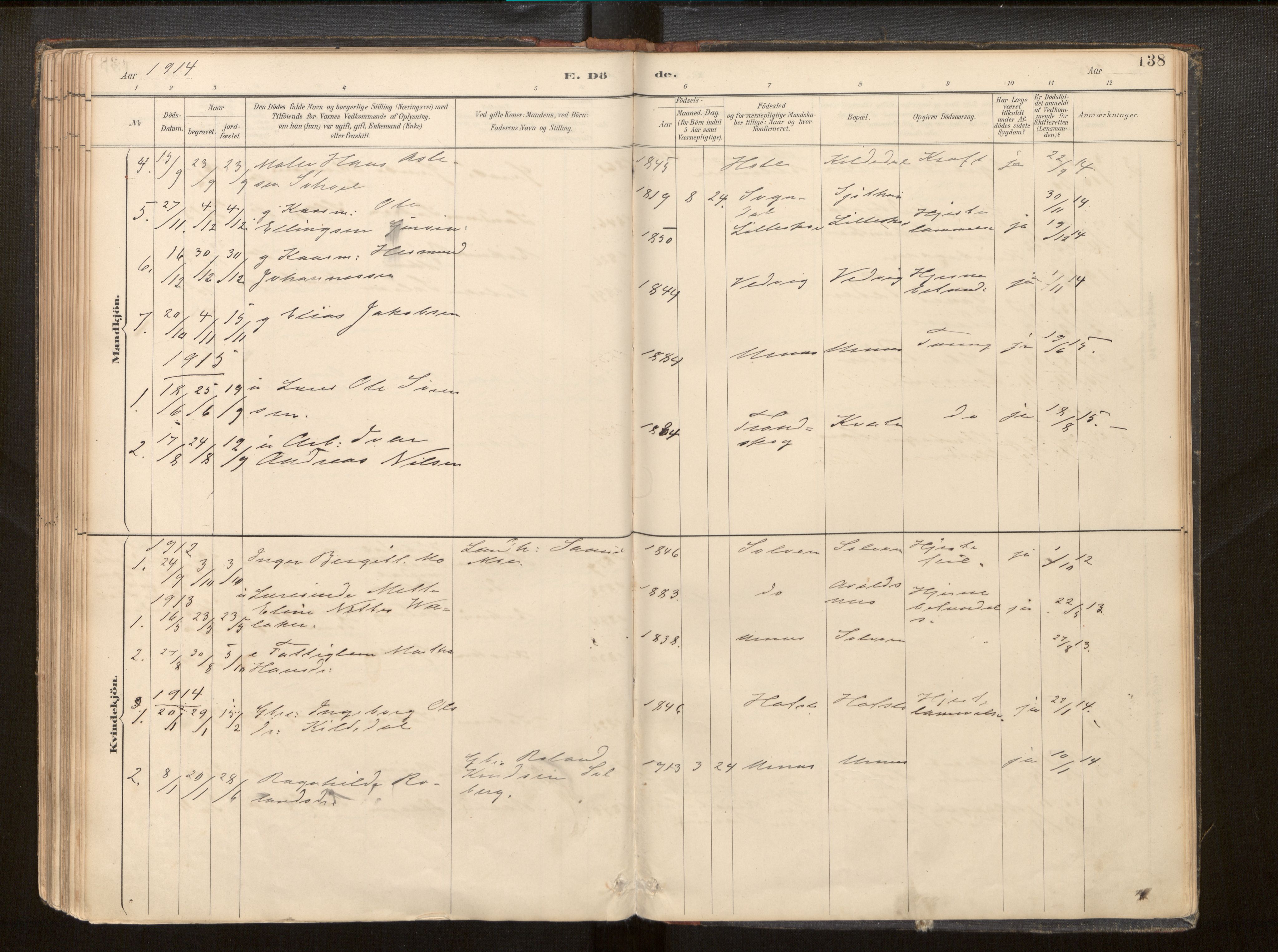 Hafslo sokneprestembete, SAB/A-80301/H/Haa/Haac/L0001: Parish register (official) no. C 1, 1886-1944, p. 138