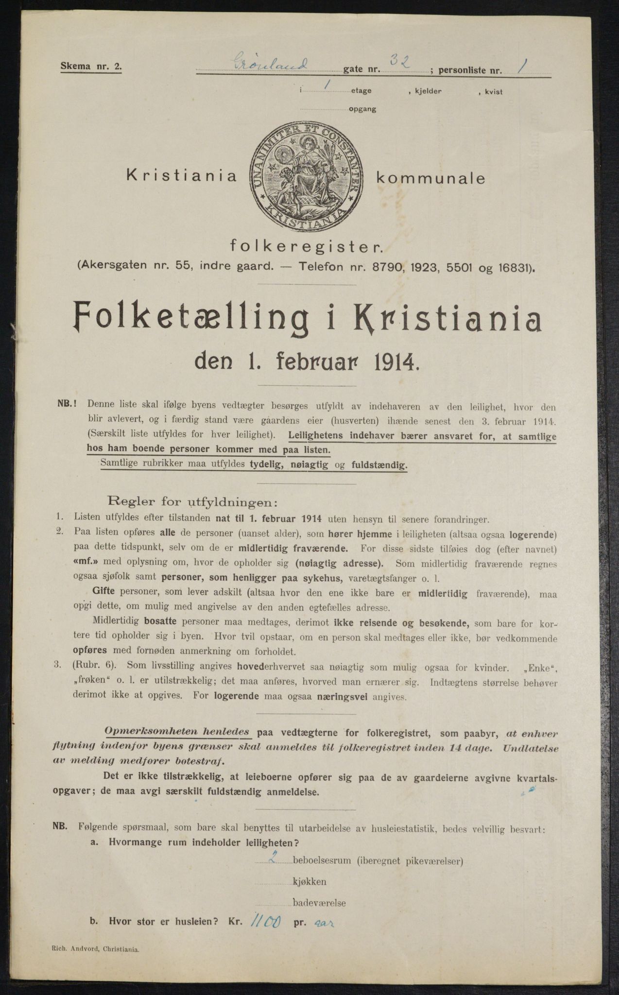 OBA, Municipal Census 1914 for Kristiania, 1914, p. 31650