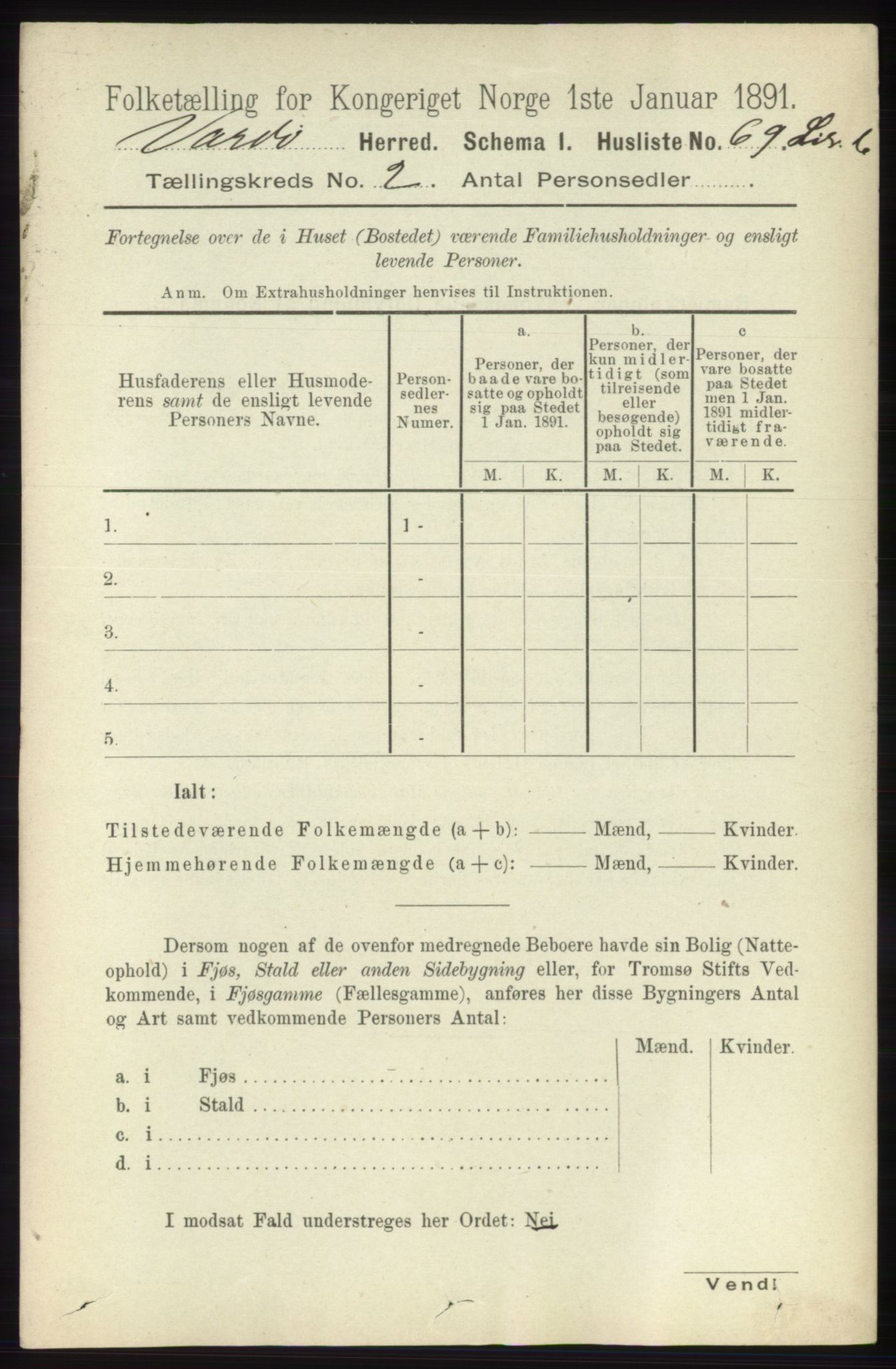 RA, 1891 census for 2028 Vardø, 1891, p. 293