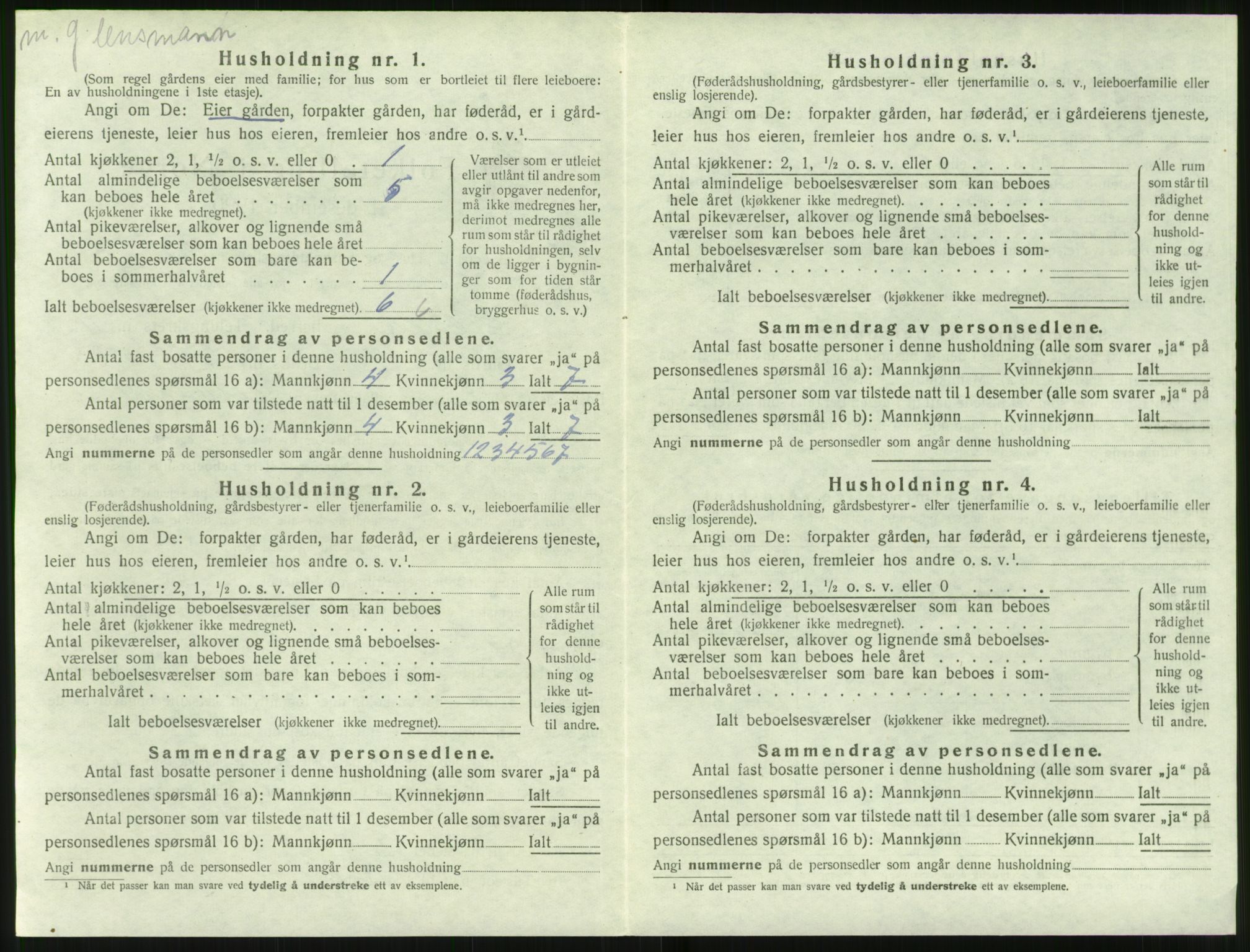 SAT, 1920 census for Hareid, 1920, p. 614