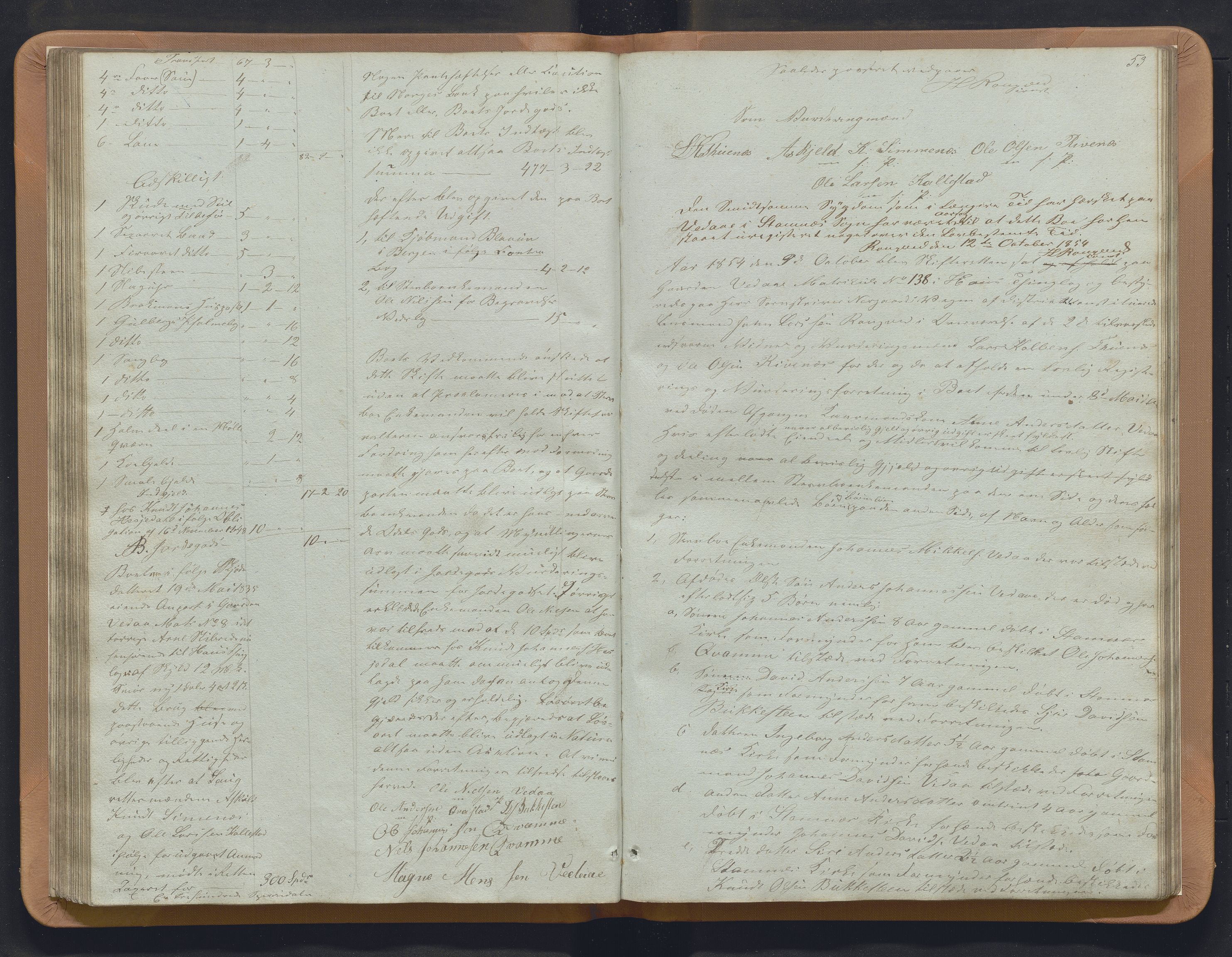 Nordhordland sorenskrivar, AV/SAB-A-2901/1/H/Hb/L0008: Registreringsprotokollar, 1853-1855, p. 53