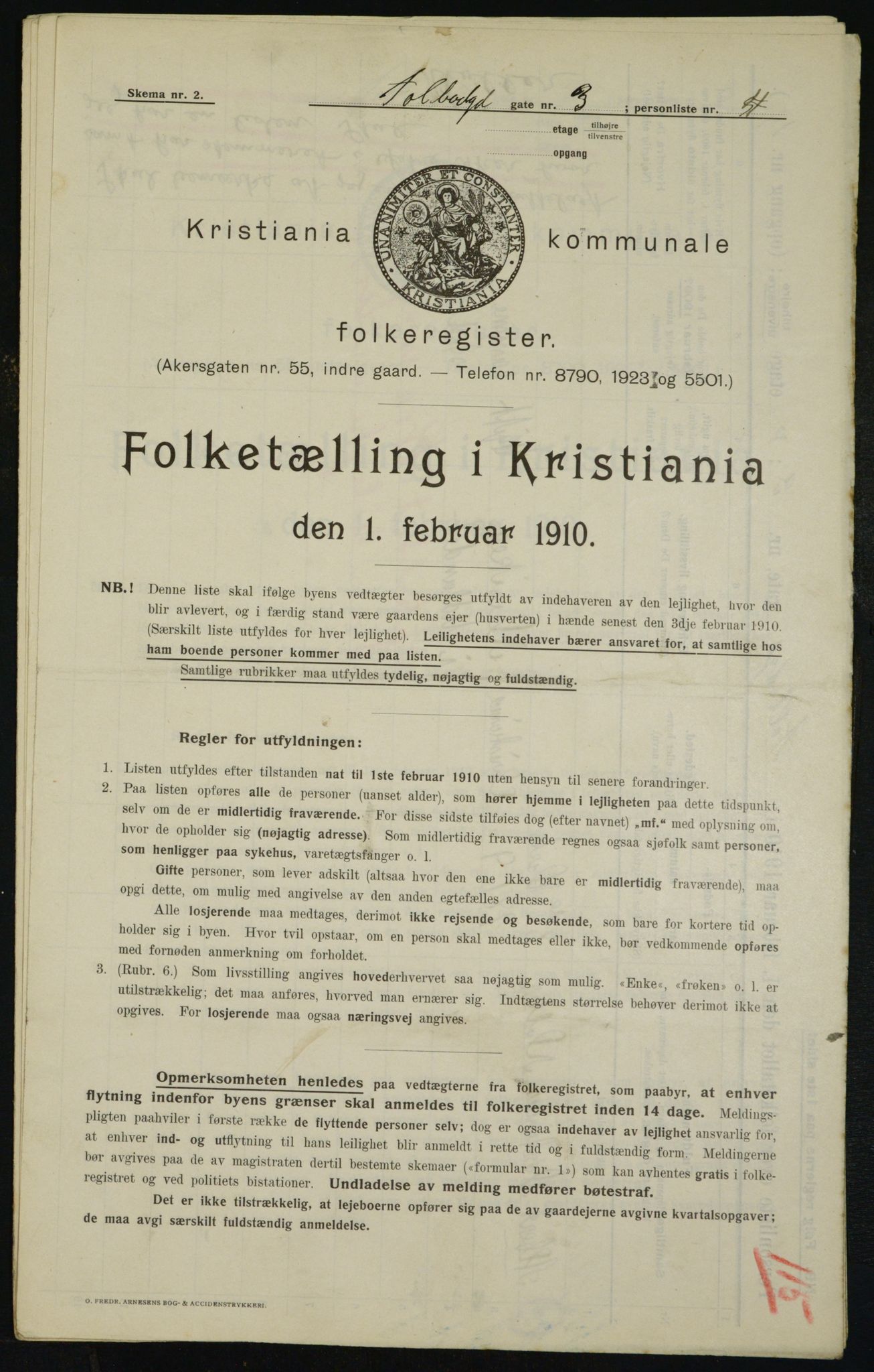 OBA, Municipal Census 1910 for Kristiania, 1910, p. 107326