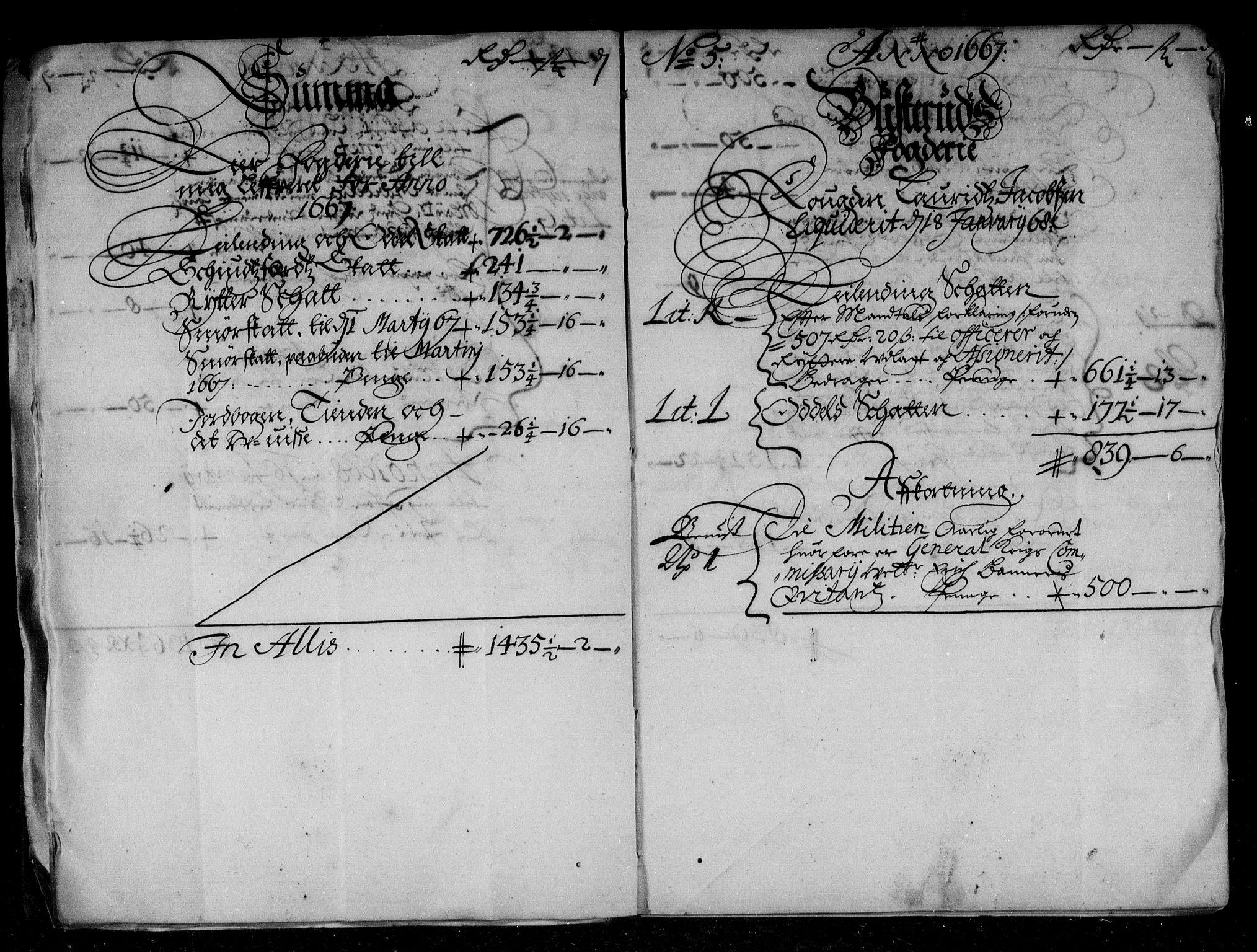 Rentekammeret inntil 1814, Reviderte regnskaper, Stiftamtstueregnskaper, Landkommissariatet på Akershus og Akershus stiftamt, AV/RA-EA-5869/R/Rb/L0044: Akershus stiftamt, 1667