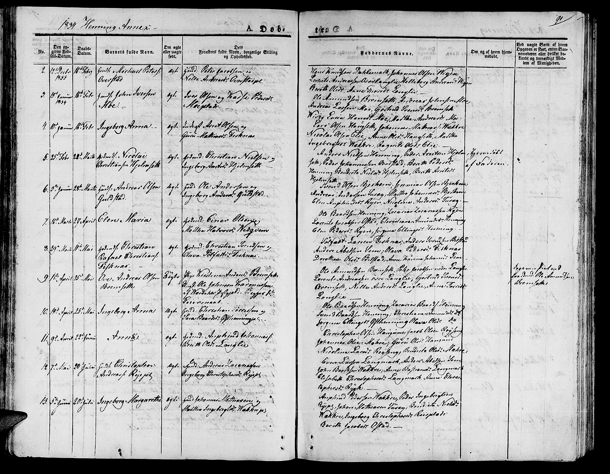 Ministerialprotokoller, klokkerbøker og fødselsregistre - Nord-Trøndelag, SAT/A-1458/735/L0336: Parish register (official) no. 735A05 /3, 1825-1835, p. 91