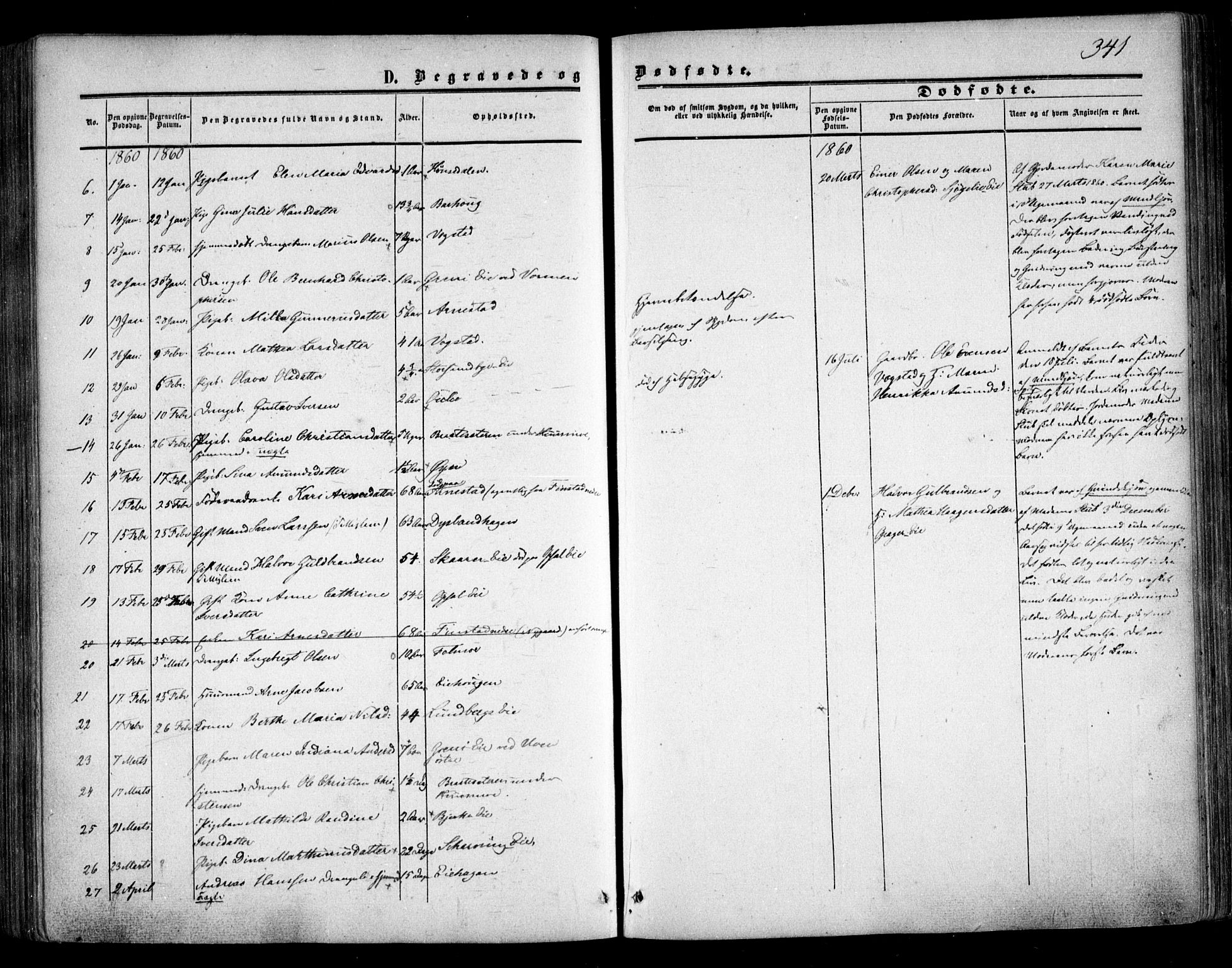 Nes prestekontor Kirkebøker, AV/SAO-A-10410/F/Fa/L0008: Parish register (official) no. I 8, 1859-1874, p. 341