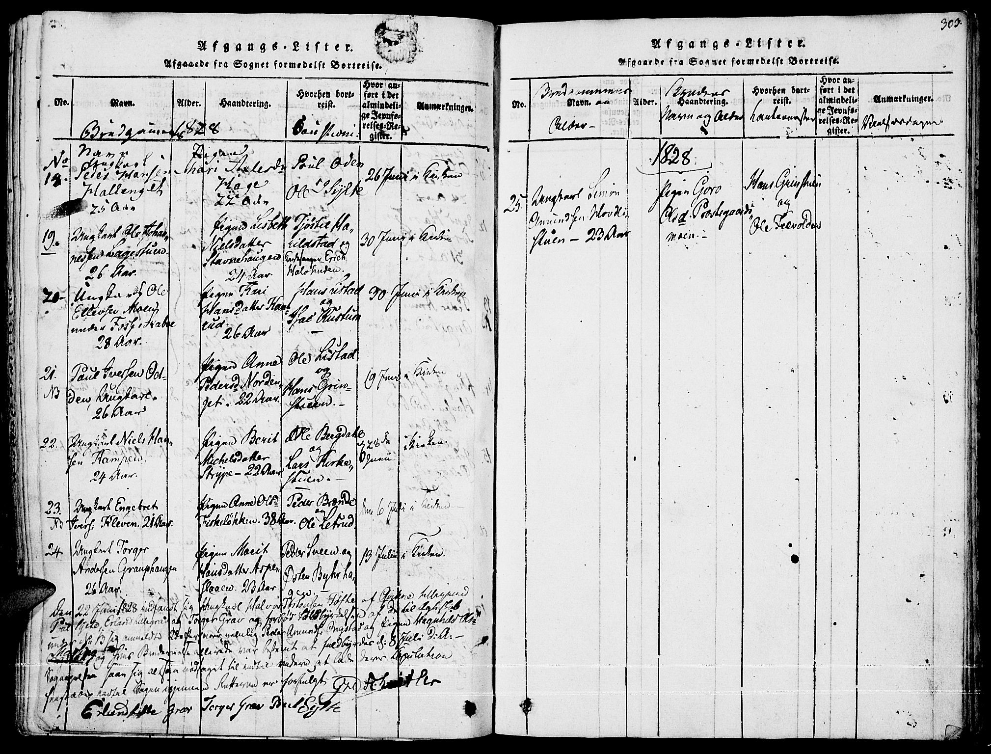 Fron prestekontor, SAH/PREST-078/H/Ha/Haa/L0002: Parish register (official) no. 2, 1816-1827, p. 303