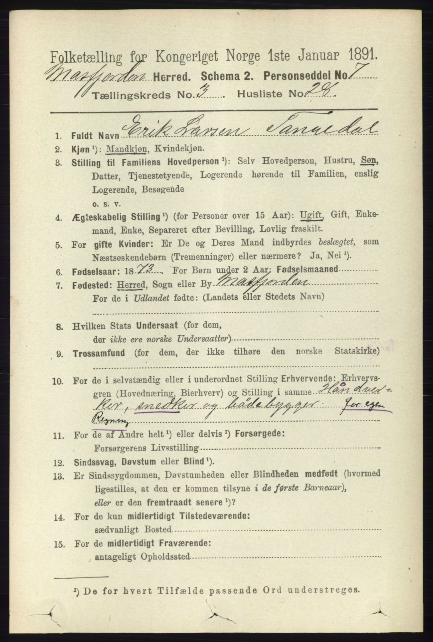 RA, 1891 census for 1266 Masfjorden, 1891, p. 716