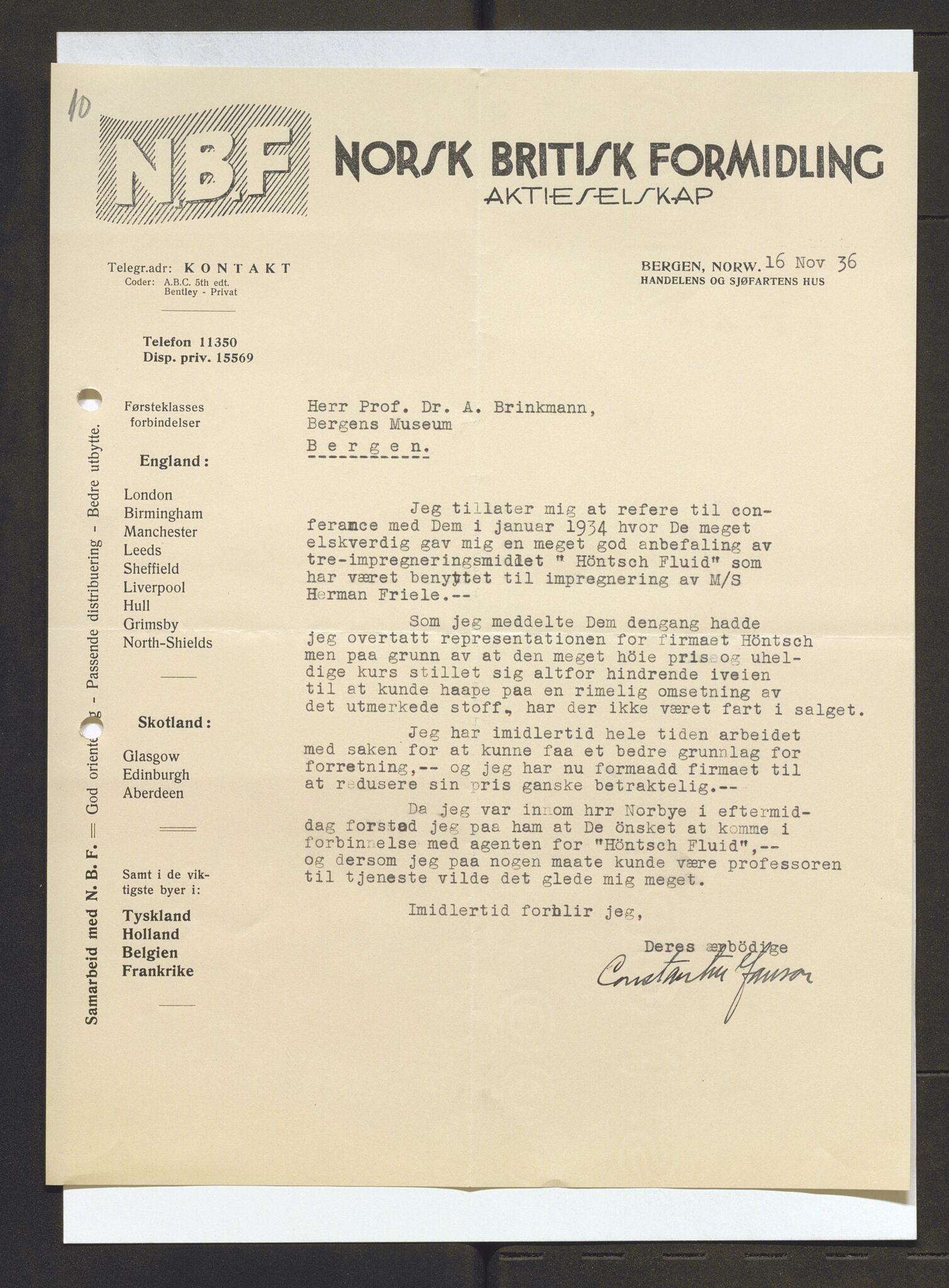 Bergens Museum, AV/SAB-A-17301/13/D/L0002: Korrespondanse , 1928-1940, p. 585