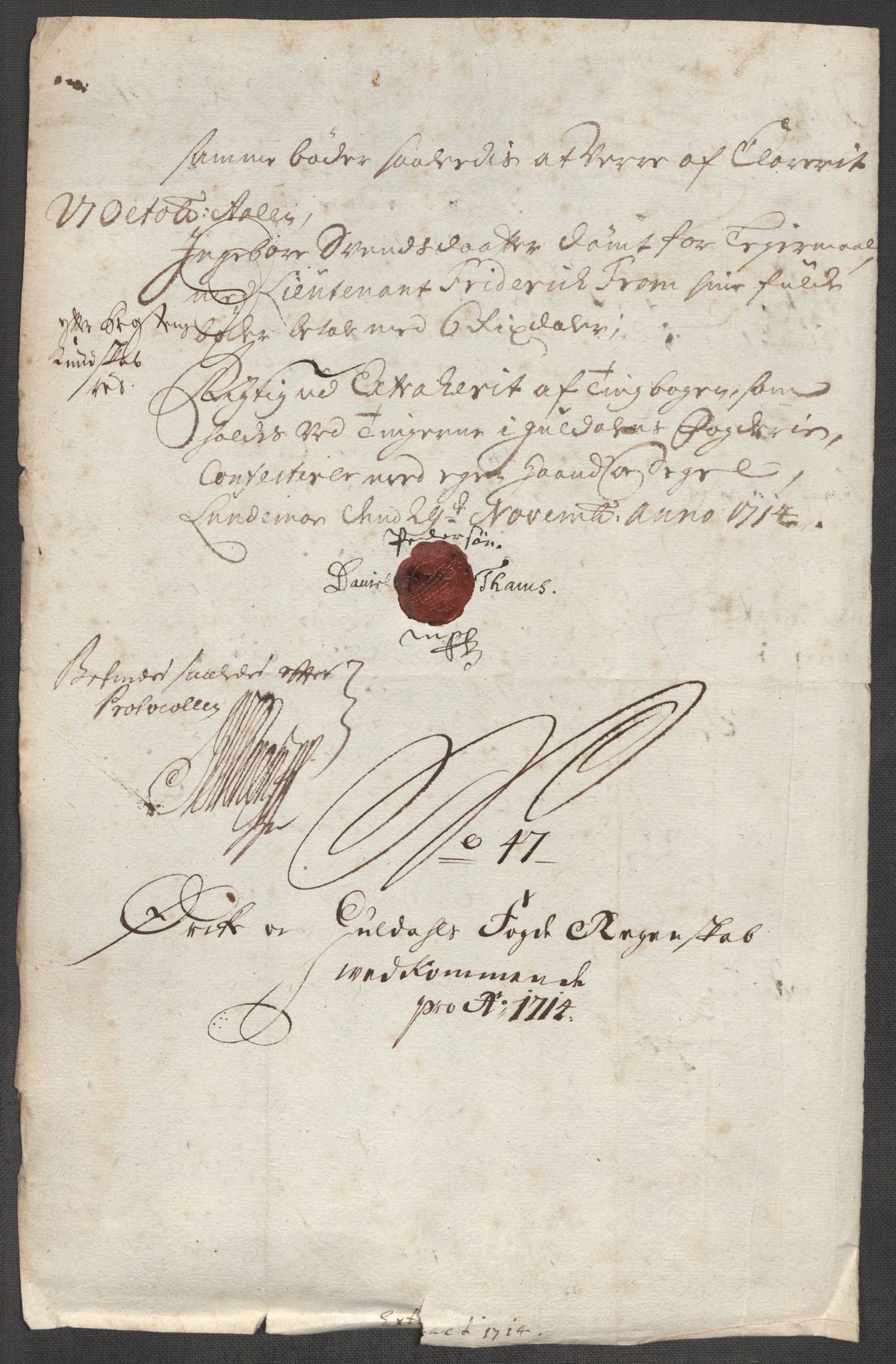 Rentekammeret inntil 1814, Reviderte regnskaper, Fogderegnskap, RA/EA-4092/R60/L3965: Fogderegnskap Orkdal og Gauldal, 1714, p. 373