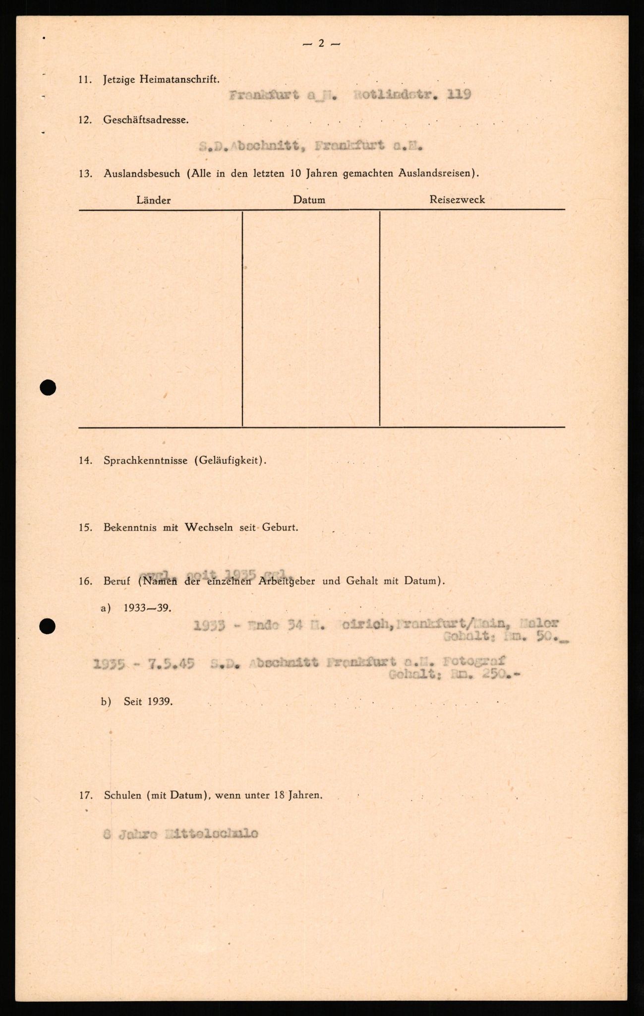 Forsvaret, Forsvarets overkommando II, AV/RA-RAFA-3915/D/Db/L0025: CI Questionaires. Tyske okkupasjonsstyrker i Norge. Tyskere., 1945-1946, p. 472