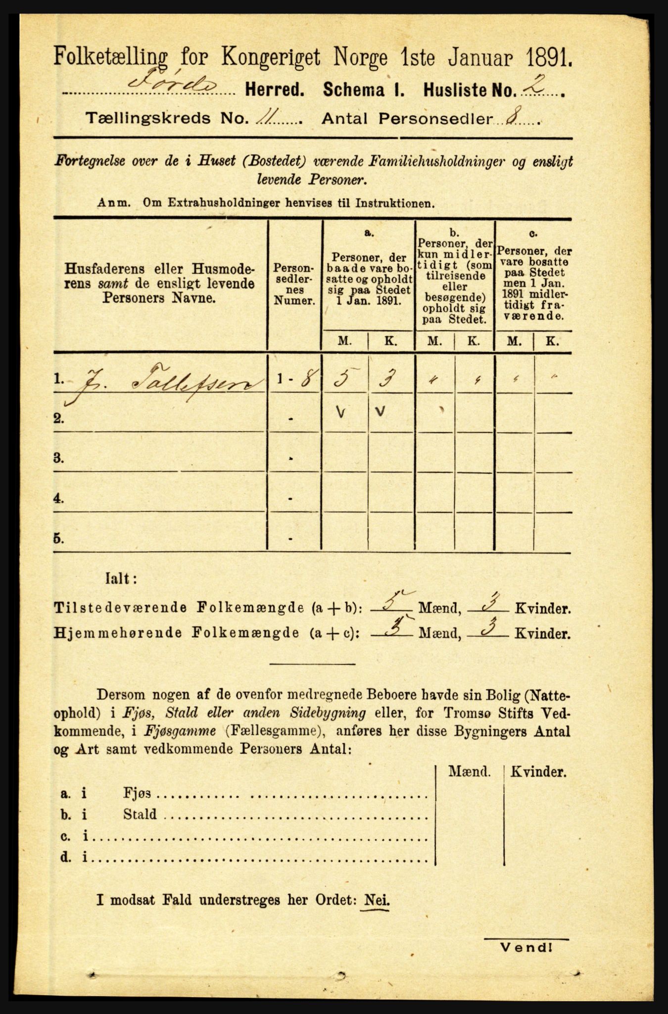 RA, 1891 census for 1432 Førde, 1891, p. 3966