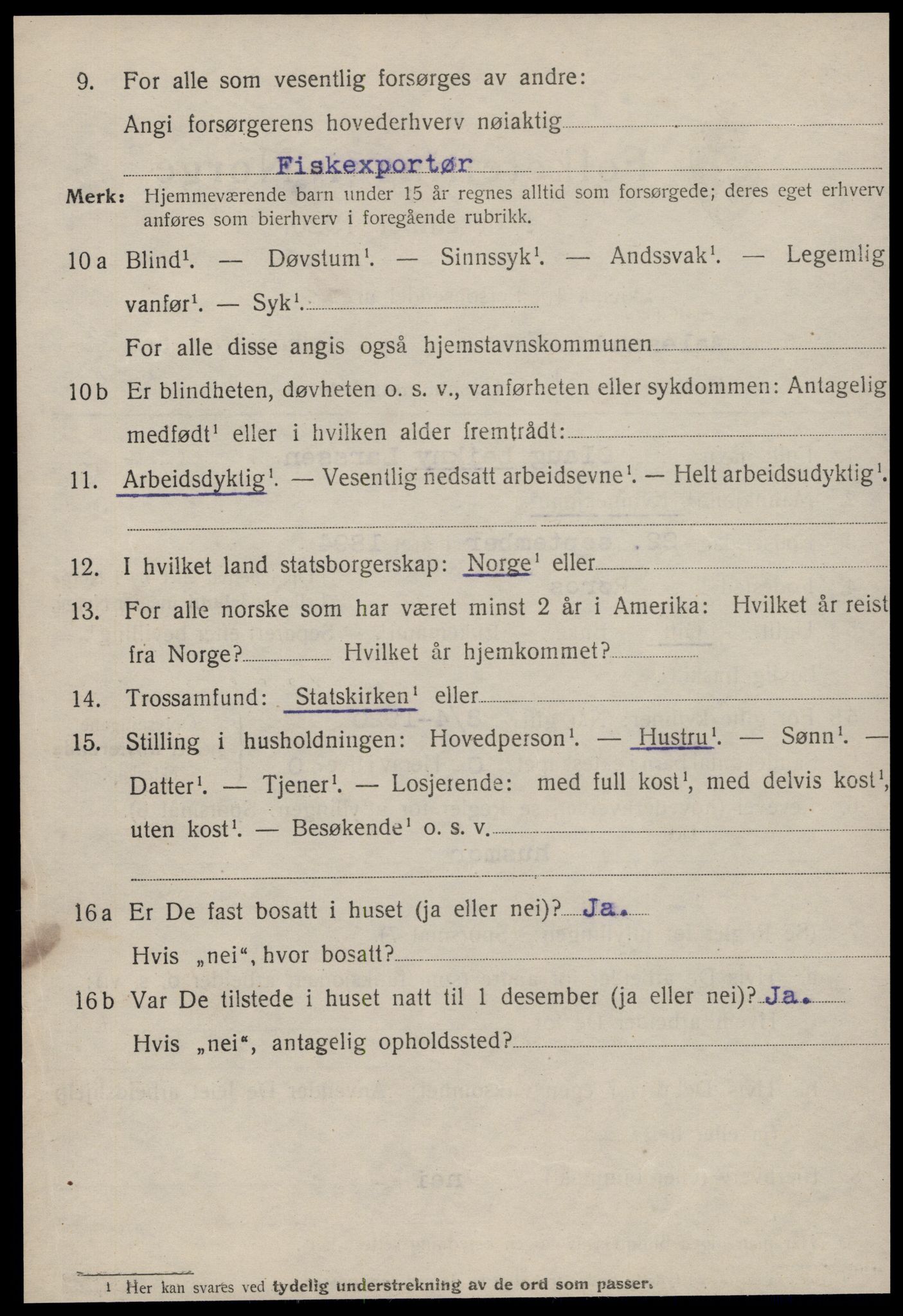 SAT, 1920 census for Ålesund, 1920, p. 24919