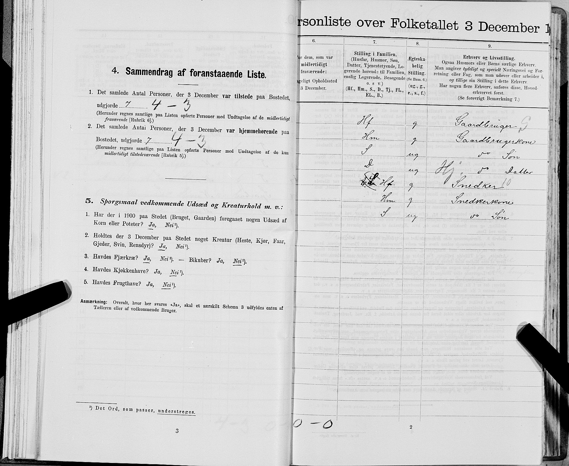 SAT, 1900 census for Snåsa, 1900, p. 620
