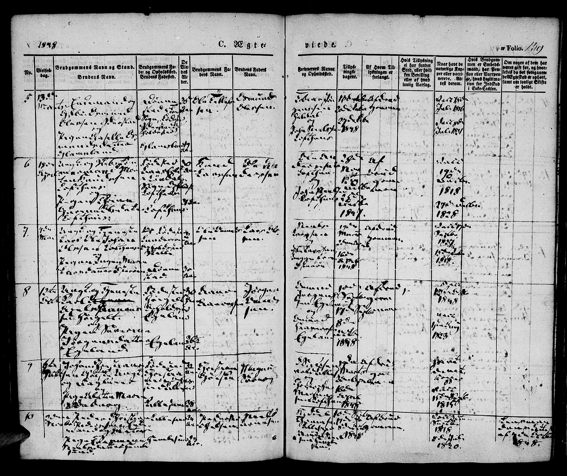 Vestre Moland sokneprestkontor, AV/SAK-1111-0046/F/Fa/Fab/L0005: Parish register (official) no. A 5, 1841-1849, p. 139