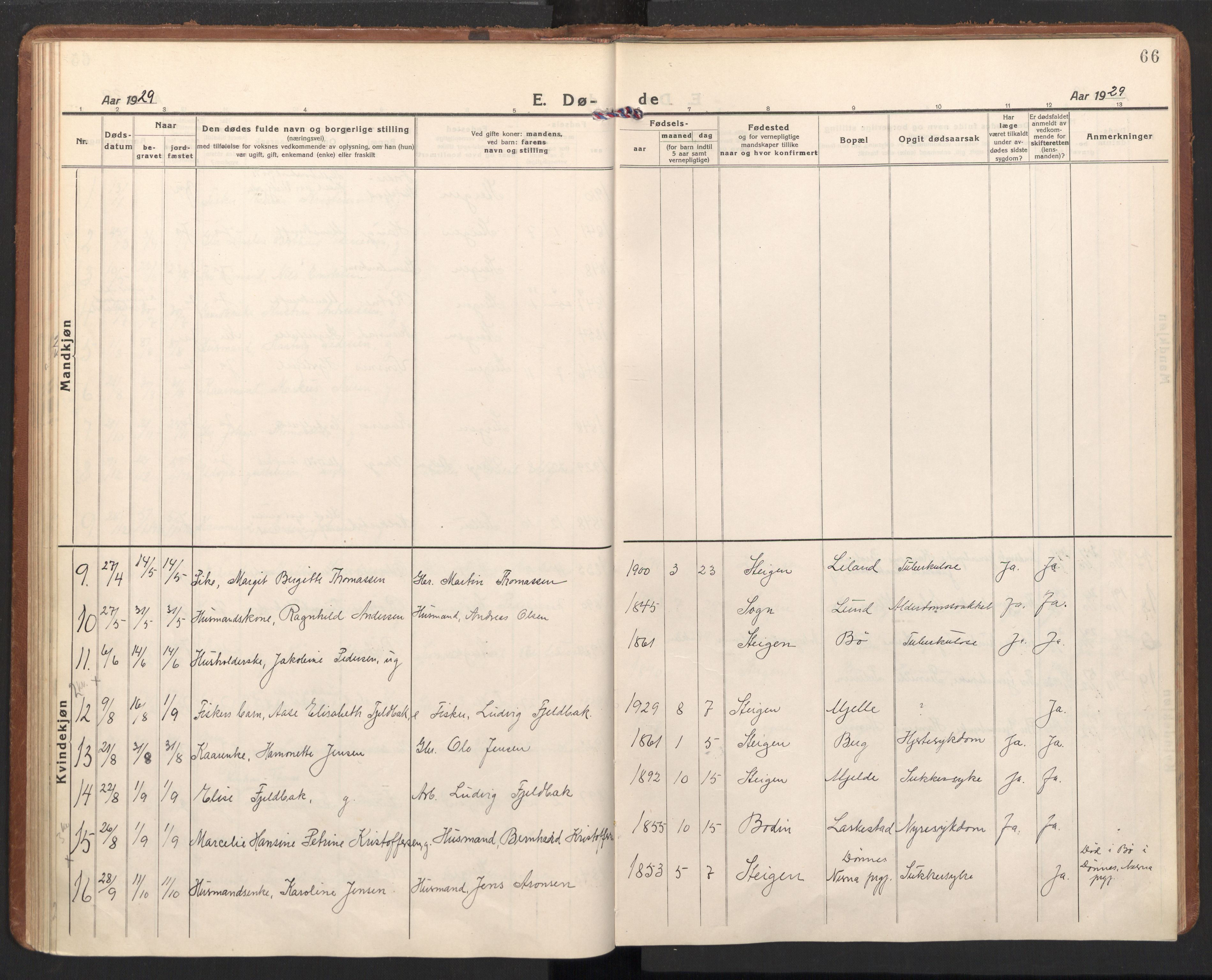 Ministerialprotokoller, klokkerbøker og fødselsregistre - Nordland, SAT/A-1459/855/L0809: Parish register (official) no. 855A18, 1921-1939, p. 66