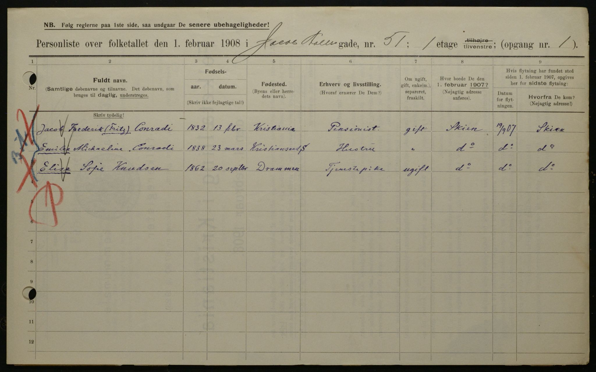 OBA, Municipal Census 1908 for Kristiania, 1908, p. 40624