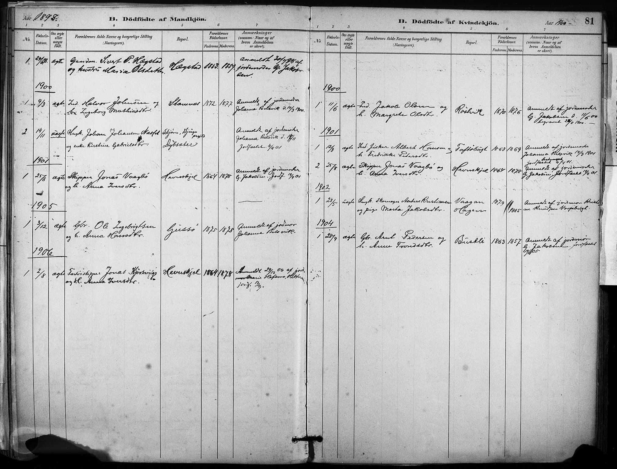 Ministerialprotokoller, klokkerbøker og fødselsregistre - Sør-Trøndelag, SAT/A-1456/633/L0518: Parish register (official) no. 633A01, 1884-1906, p. 81