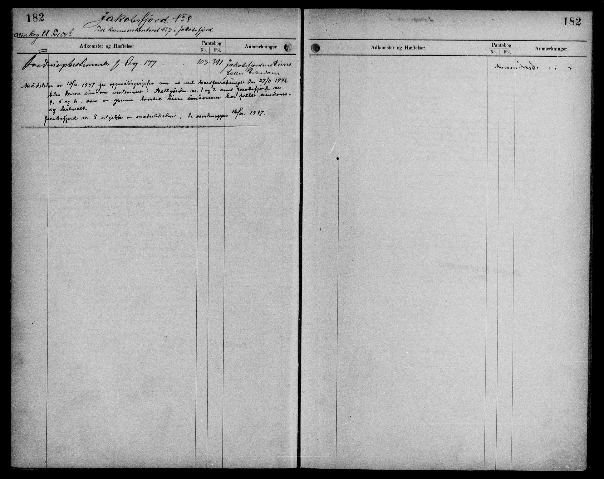 Byfogd og Byskriver i Bergen, SAB/A-3401/03/03AdD/L0060: Mortgage register no. A.d.D.60, 1894-1936, p. 182