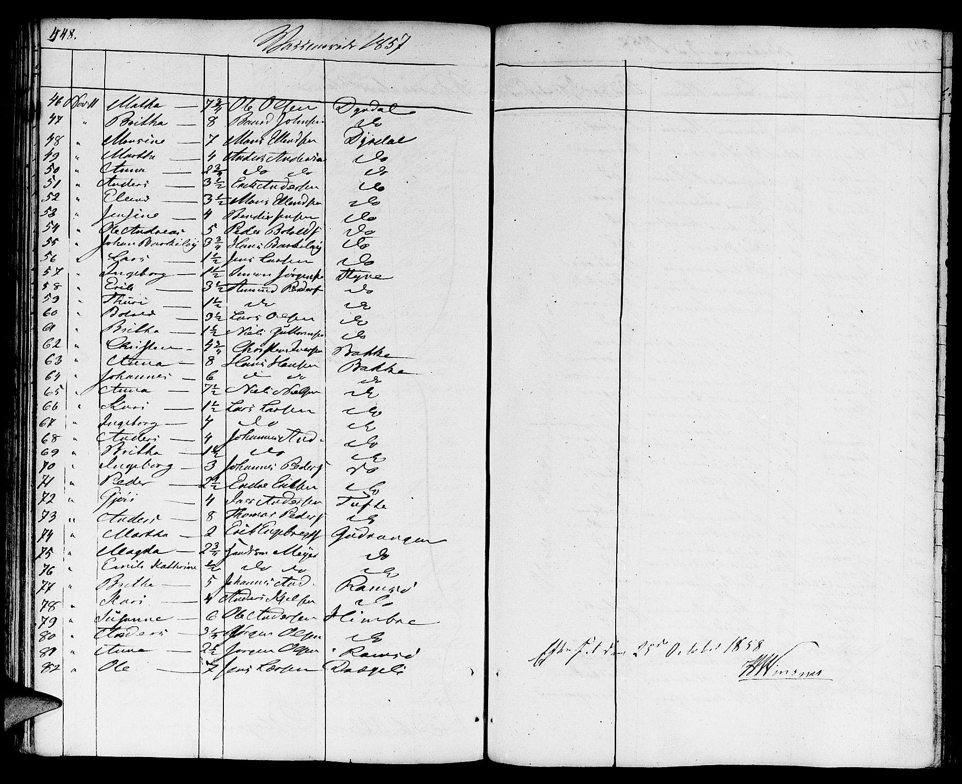 Aurland sokneprestembete, SAB/A-99937/H/Ha/Haa/L0006: Parish register (official) no. A 6, 1821-1859, p. 448