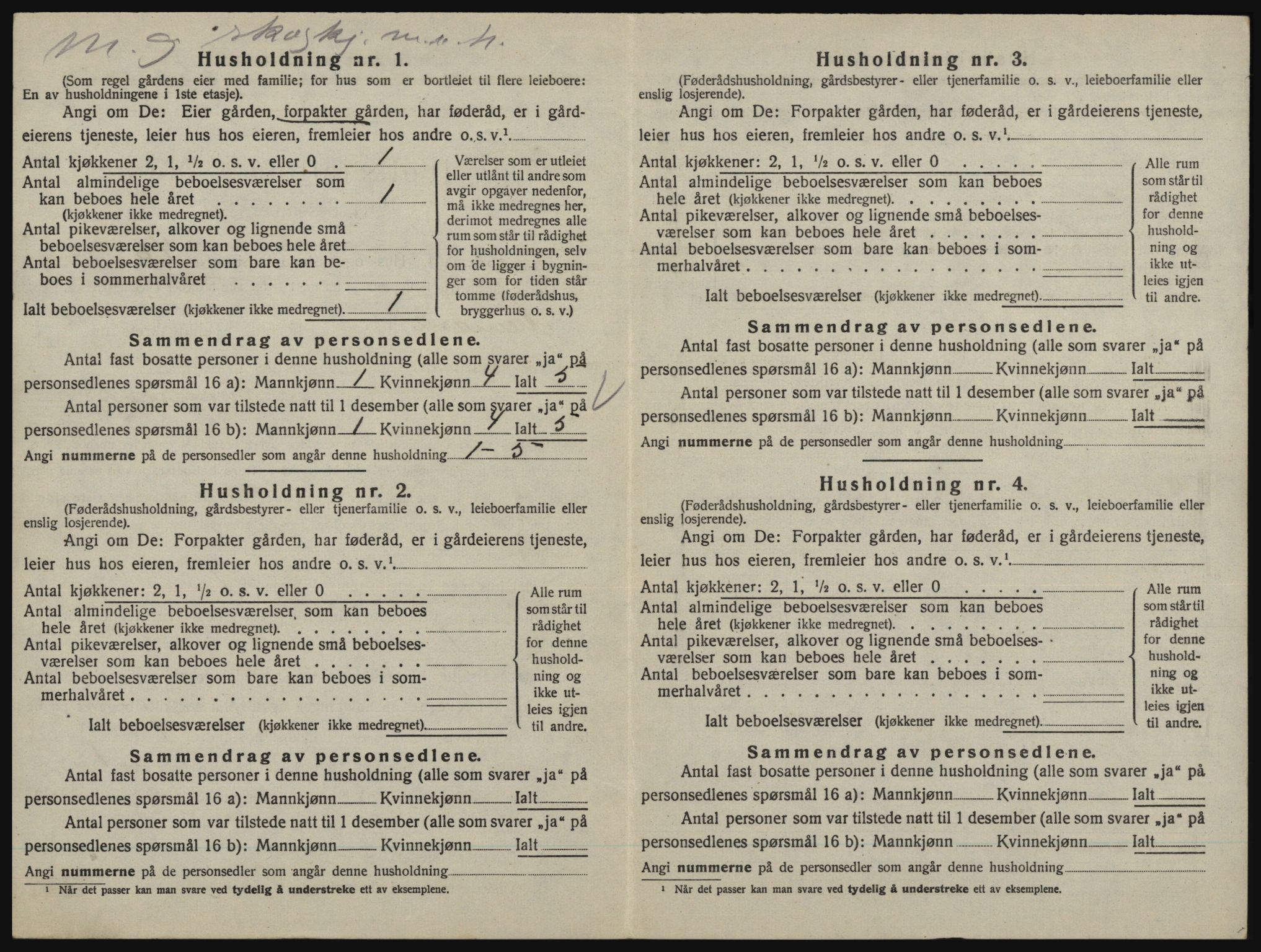 SAO, 1920 census for Aremark, 1920, p. 284