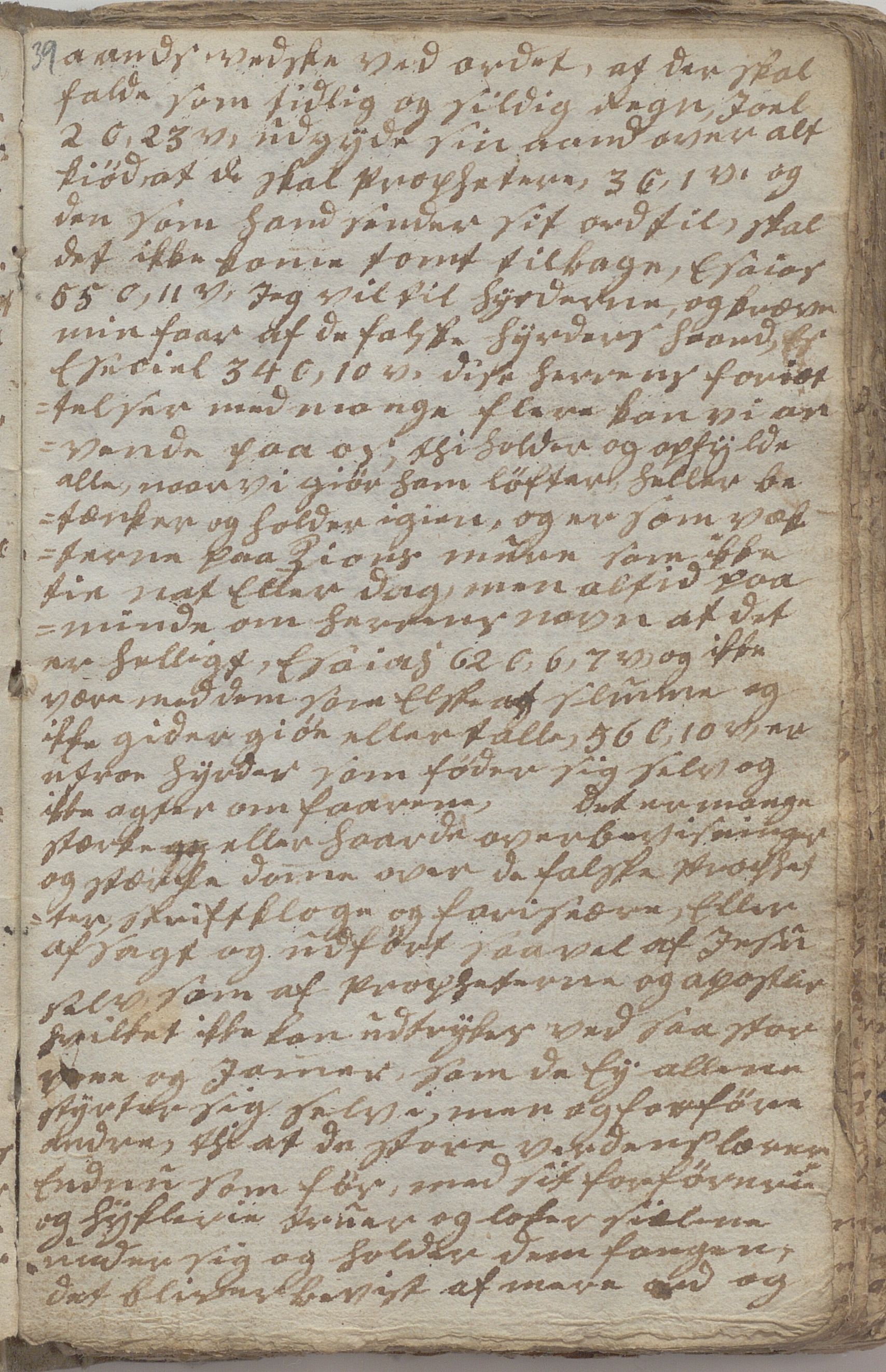 Heggtveitsamlingen, TMF/A-1007/H/L0046/0007: Brev, kopibøker, prekener, manus etc.  / "Fossem" - Kopibok. Sanger og brev, 1800-1802, p. 39