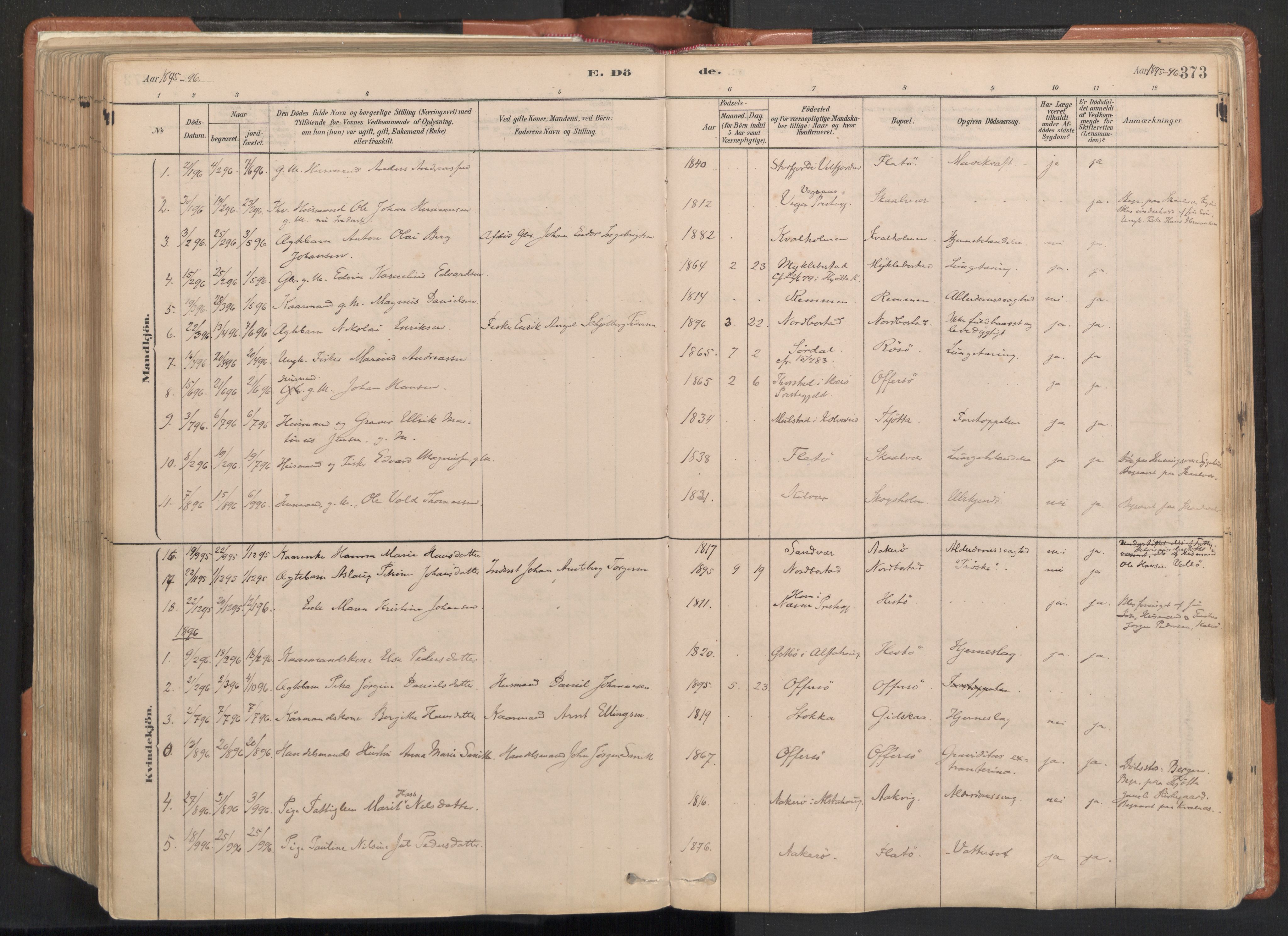 Ministerialprotokoller, klokkerbøker og fødselsregistre - Nordland, SAT/A-1459/817/L0264: Parish register (official) no. 817A04, 1878-1907, p. 373