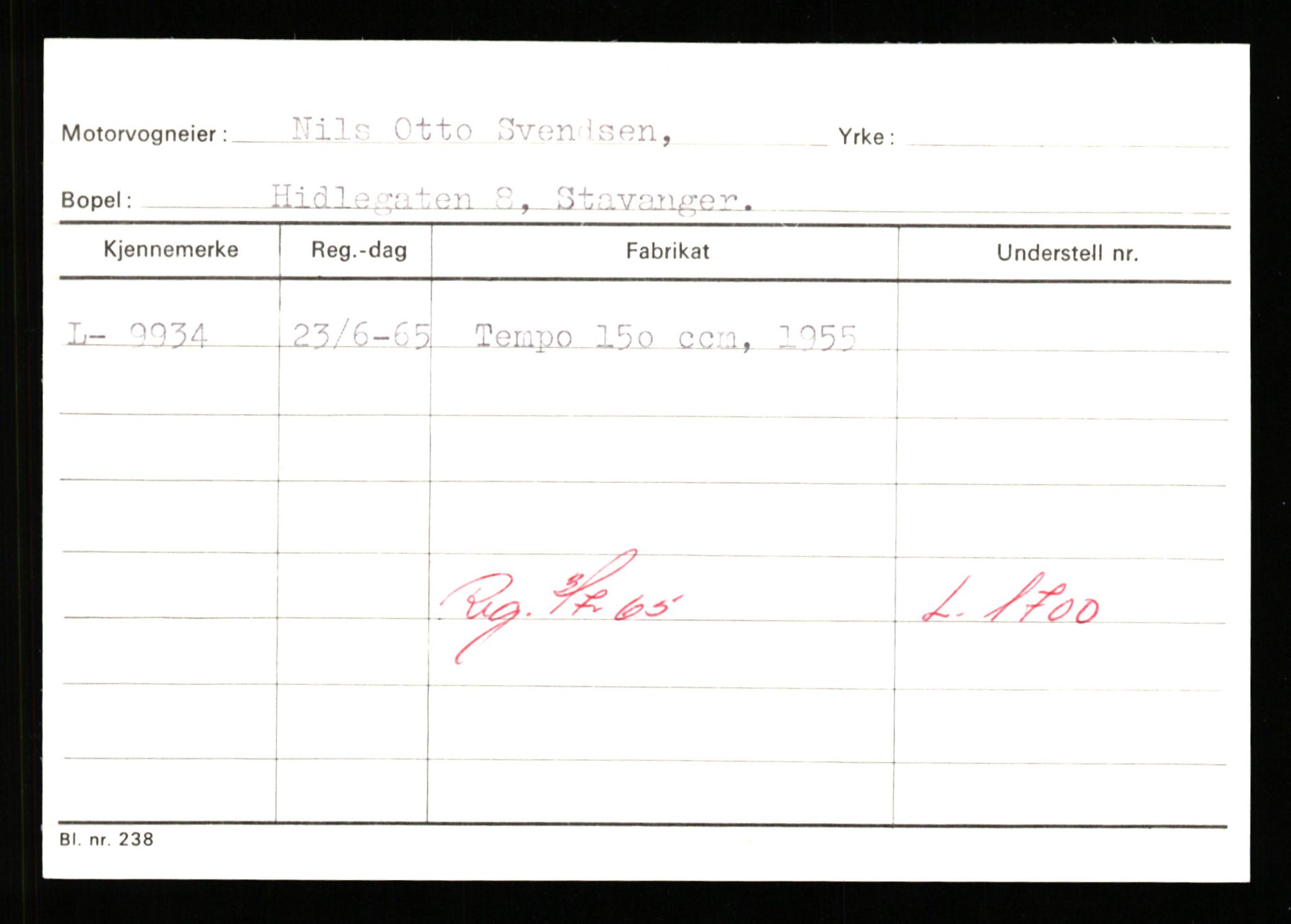 Stavanger trafikkstasjon, SAST/A-101942/0/G/L0002: Registreringsnummer: 5791 - 10405, 1930-1971, p. 2709