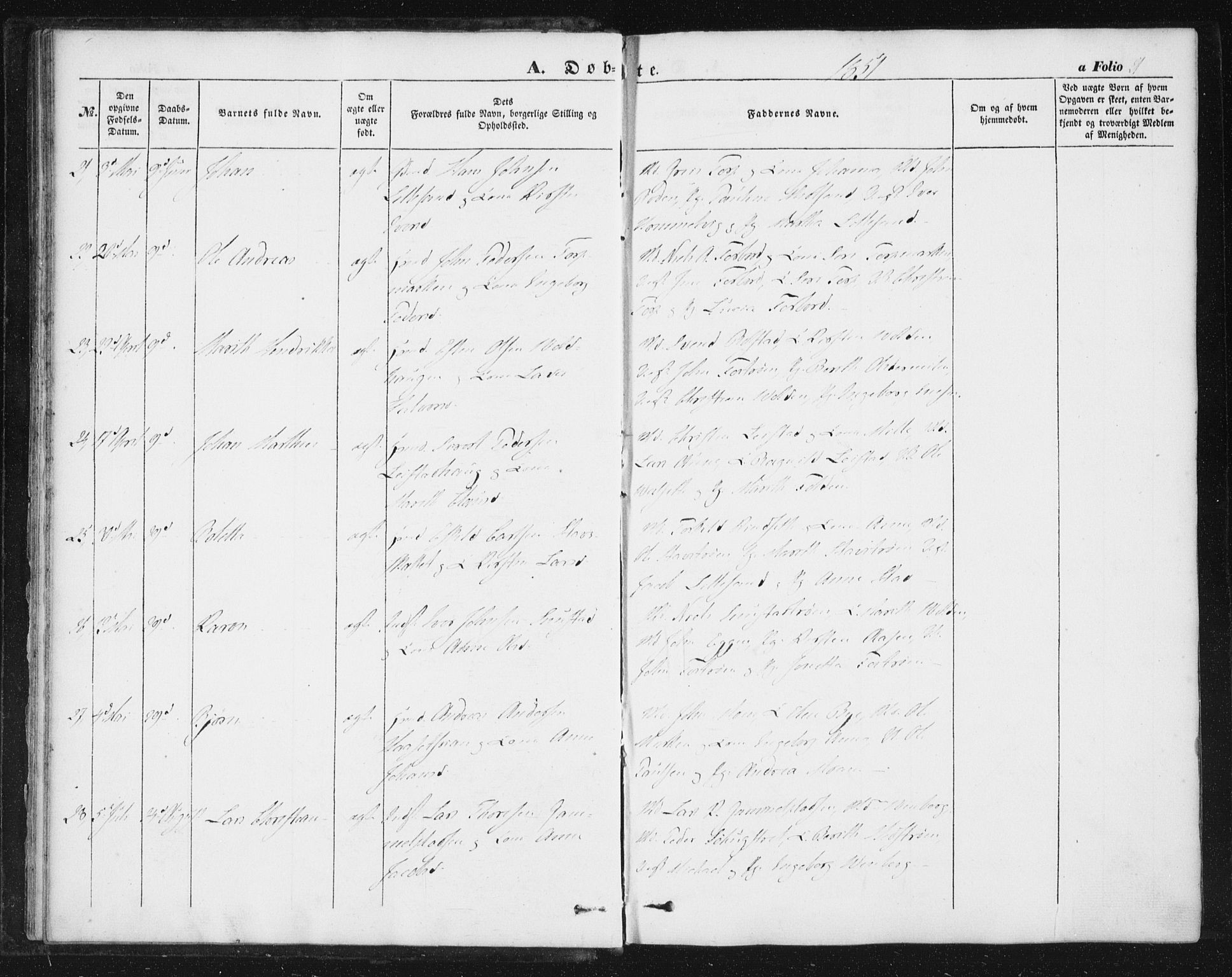 Ministerialprotokoller, klokkerbøker og fødselsregistre - Sør-Trøndelag, AV/SAT-A-1456/616/L0407: Parish register (official) no. 616A04, 1848-1856, p. 21