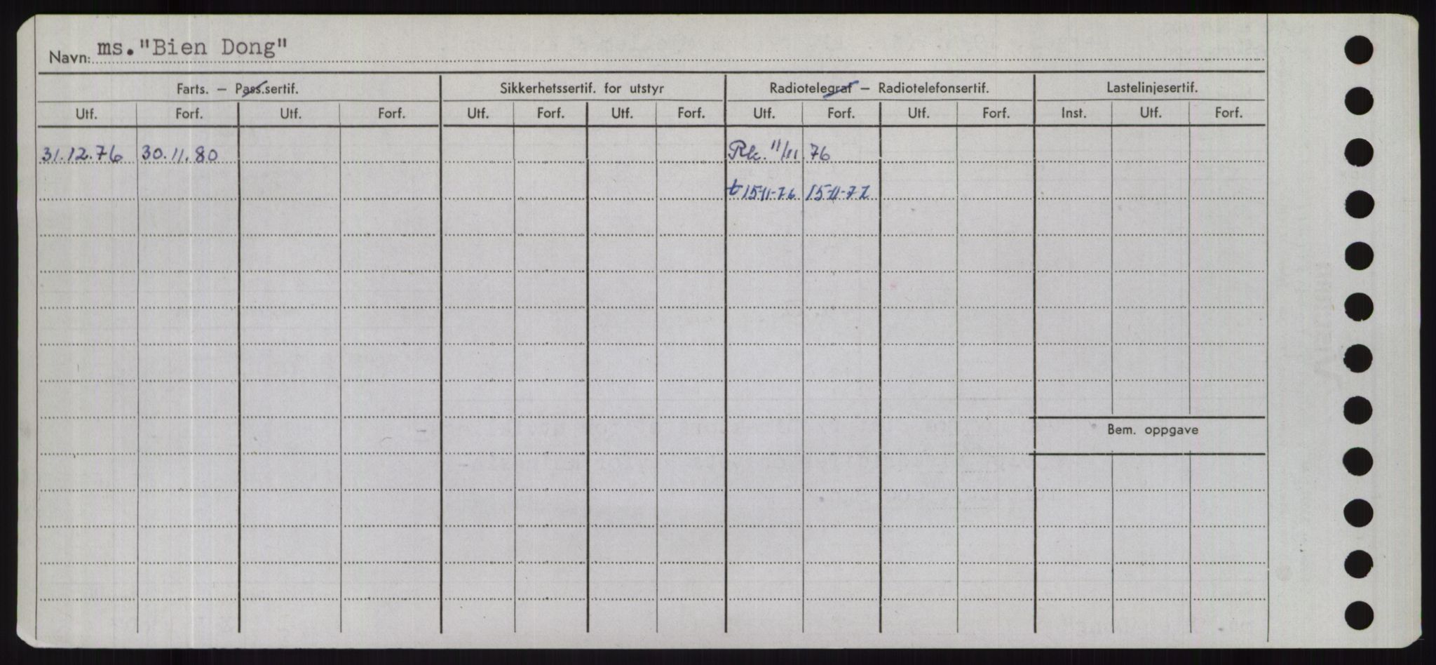 Sjøfartsdirektoratet med forløpere, Skipsmålingen, RA/S-1627/H/Hd/L0004: Fartøy, Bia-Boy, p. 26