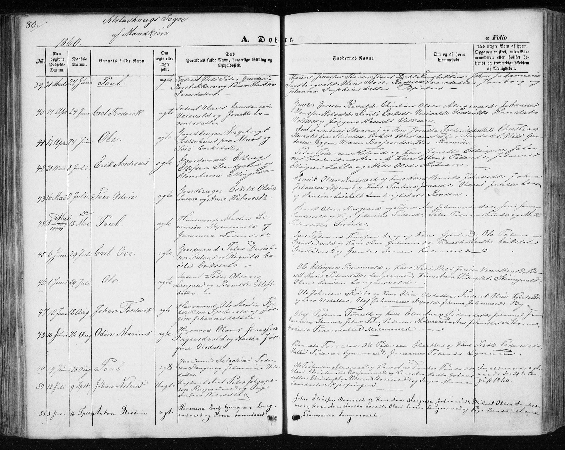 Ministerialprotokoller, klokkerbøker og fødselsregistre - Nord-Trøndelag, SAT/A-1458/717/L0154: Parish register (official) no. 717A07 /1, 1850-1862, p. 80