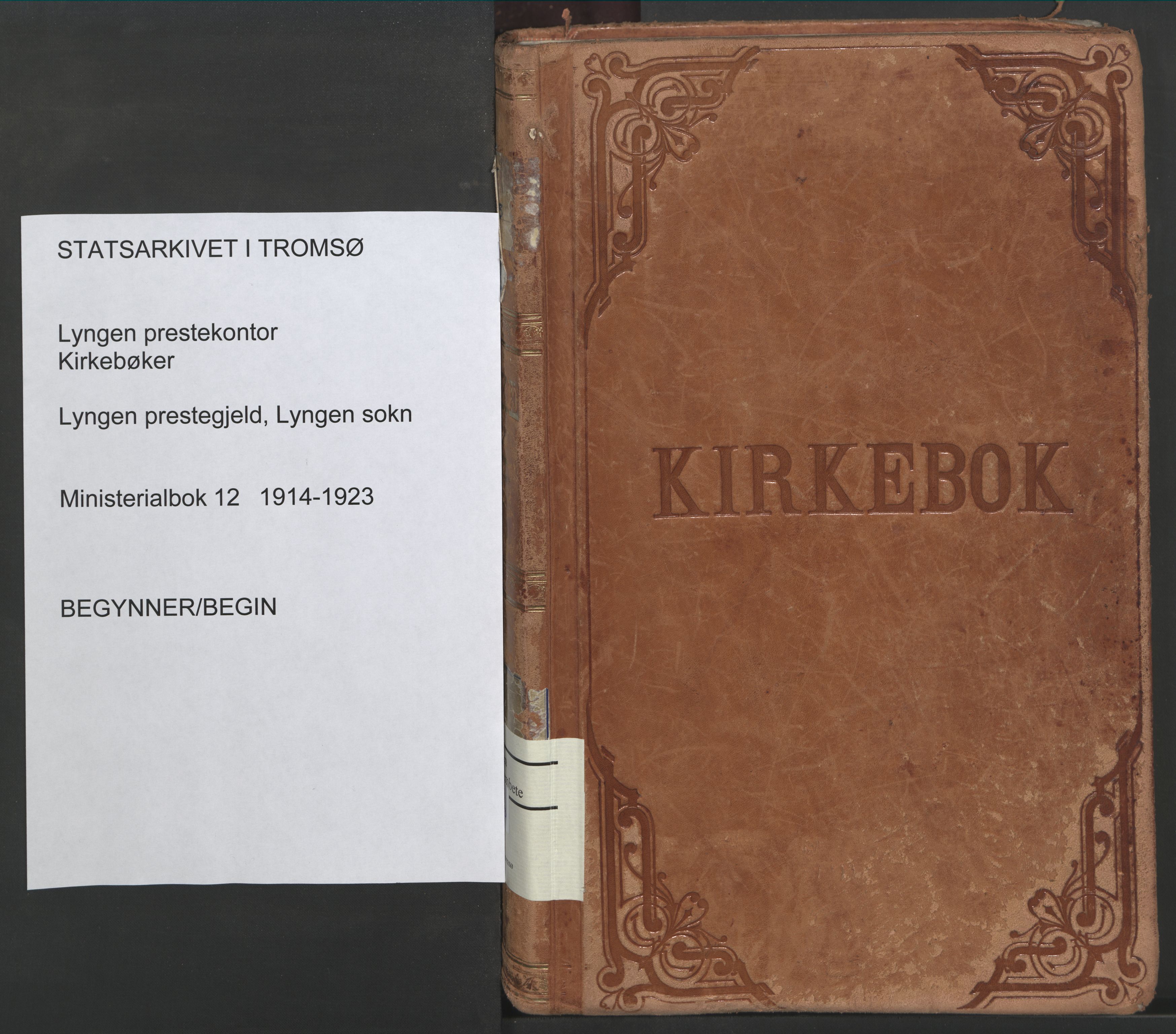 Lyngen sokneprestembete, SATØ/S-1289/H/He/Hea/L0012kirke: Parish register (official) no. 12, 1914-1923
