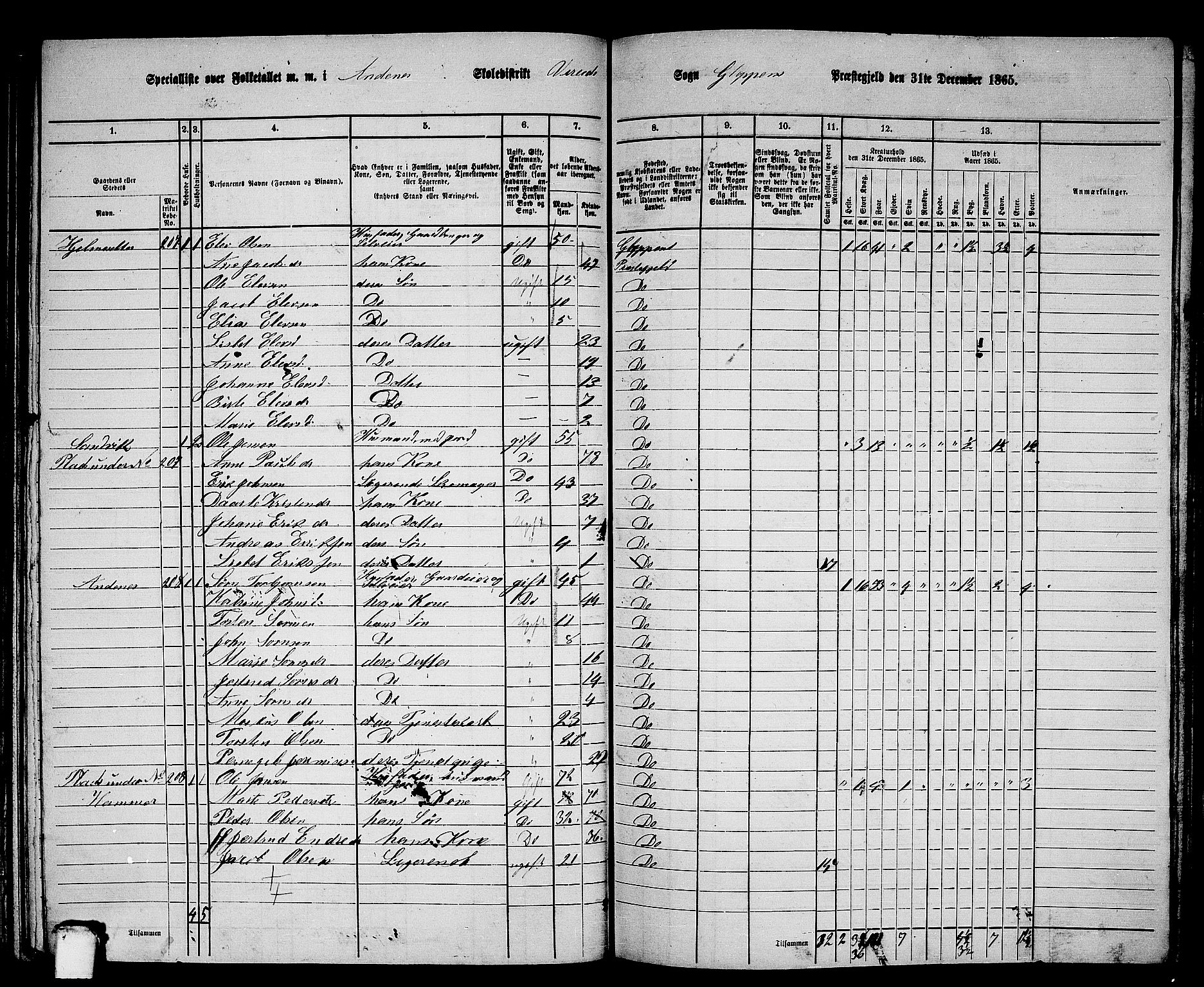 RA, 1865 census for Gloppen, 1865, p. 132