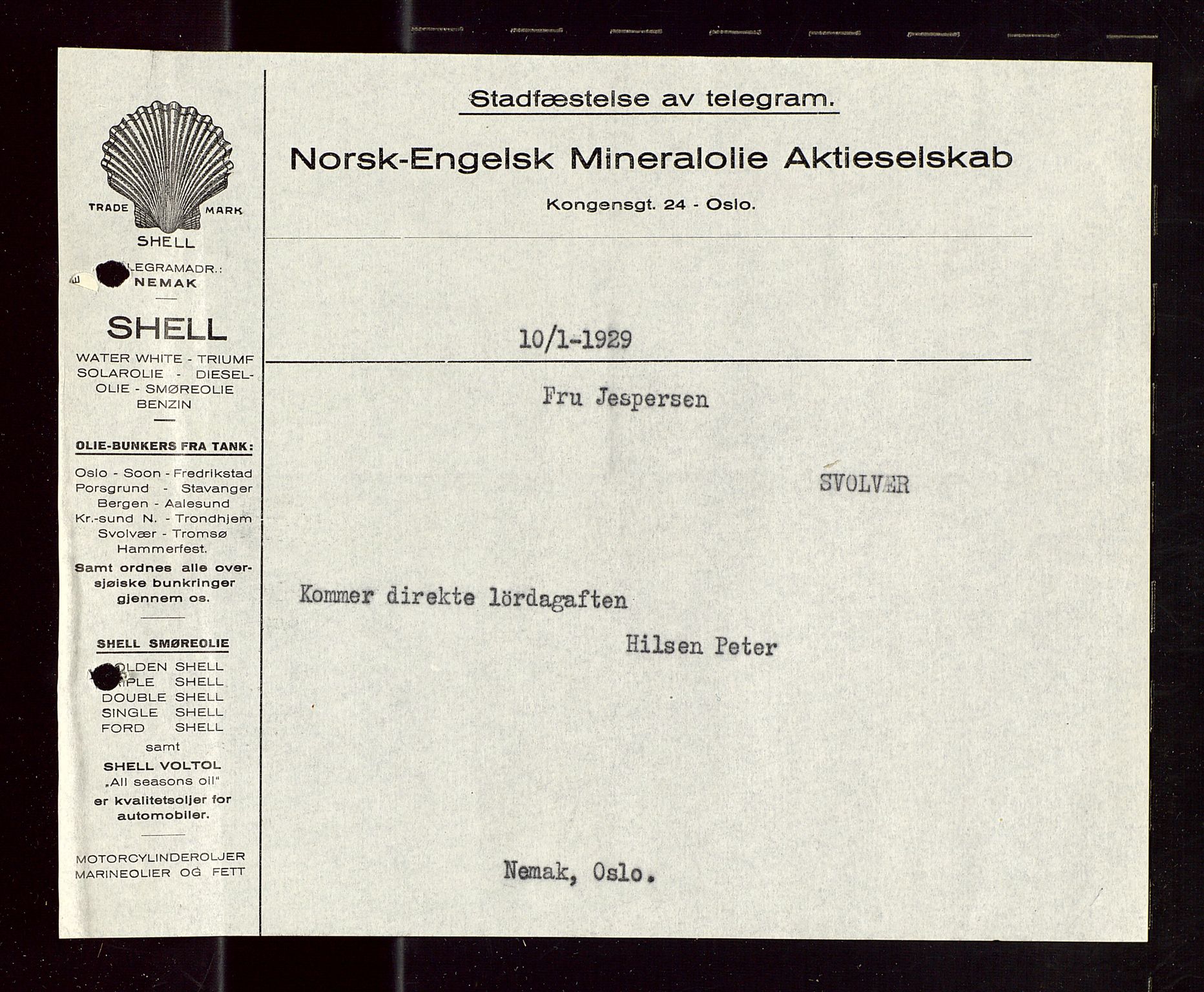 Pa 1521 - A/S Norske Shell, SAST/A-101915/E/Ea/Eaa/L0018: Sjefskorrespondanse, 1929, p. 250