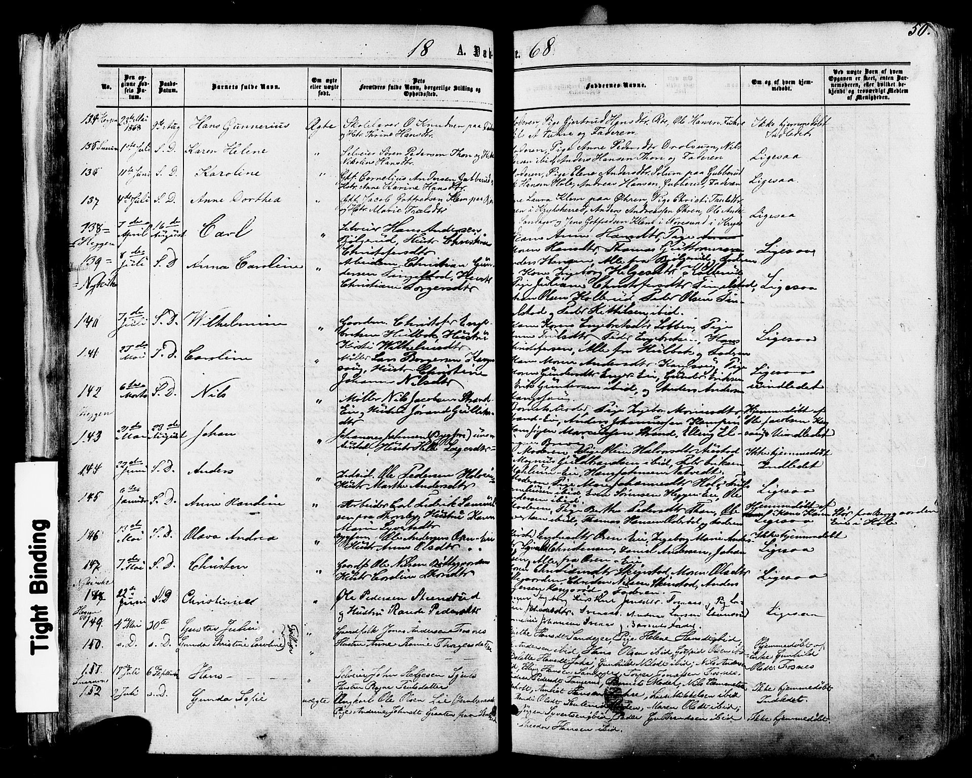 Modum kirkebøker, AV/SAKO-A-234/F/Fa/L0010: Parish register (official) no. 10, 1865-1876, p. 50