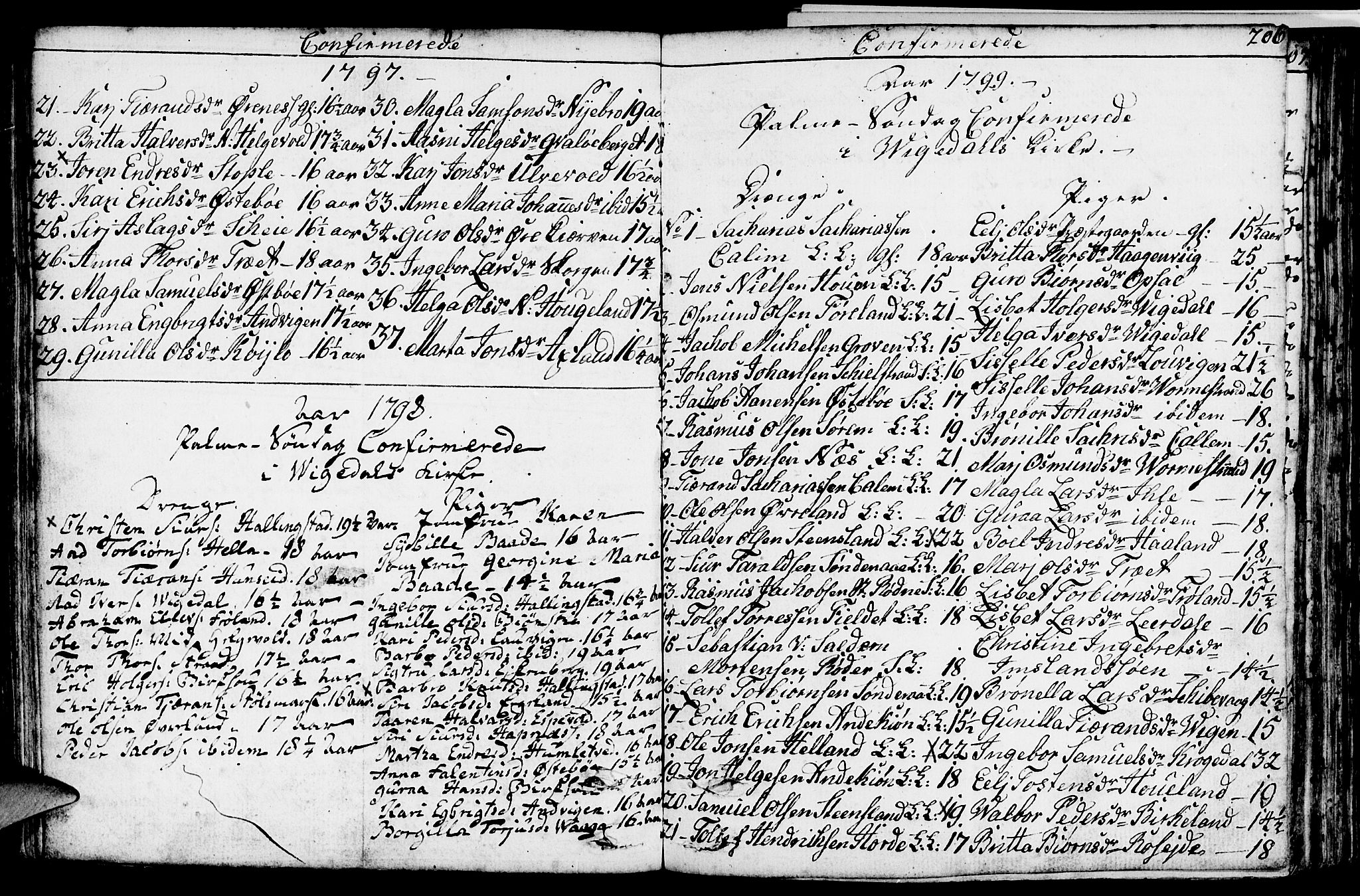 Vikedal sokneprestkontor, SAST/A-101840/01/IV: Parish register (official) no. A 2, 1779-1817, p. 206