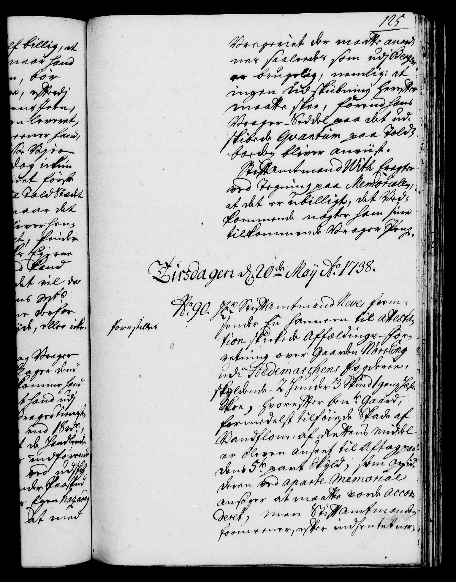 Rentekammeret, Kammerkanselliet, AV/RA-EA-3111/G/Gh/Gha/L0020: Norsk ekstraktmemorialprotokoll (merket RK 53.65), 1738-1739, p. 125