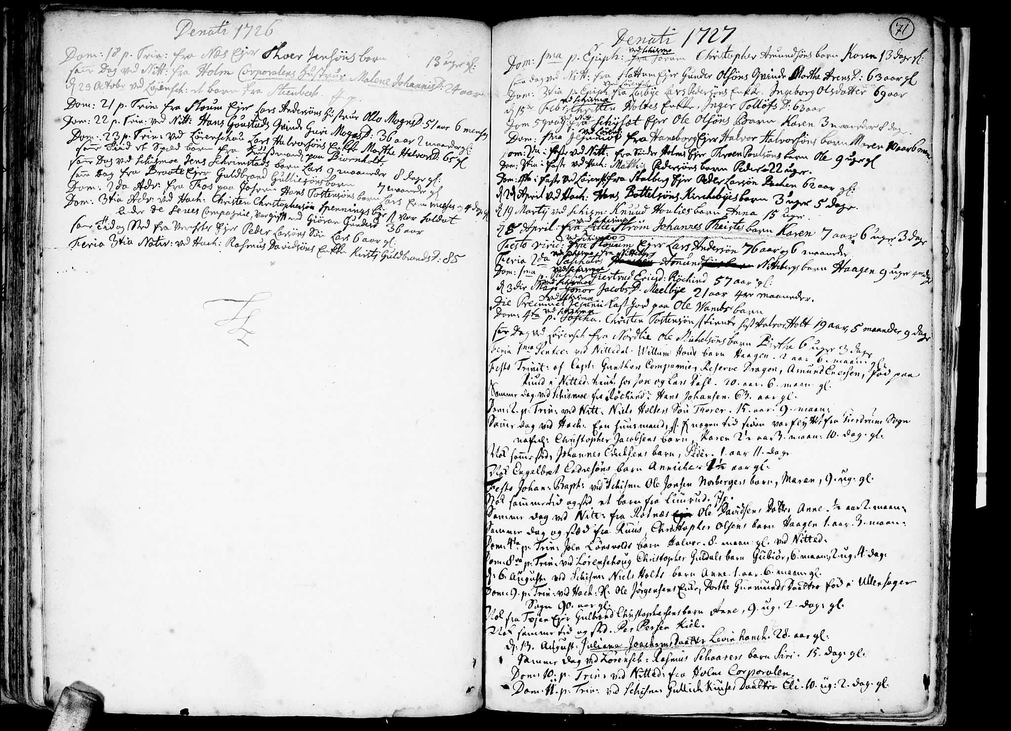 Skedsmo prestekontor Kirkebøker, AV/SAO-A-10033a/F/Fa/L0002: Parish register (official) no. I 2, 1715-1727, p. 71